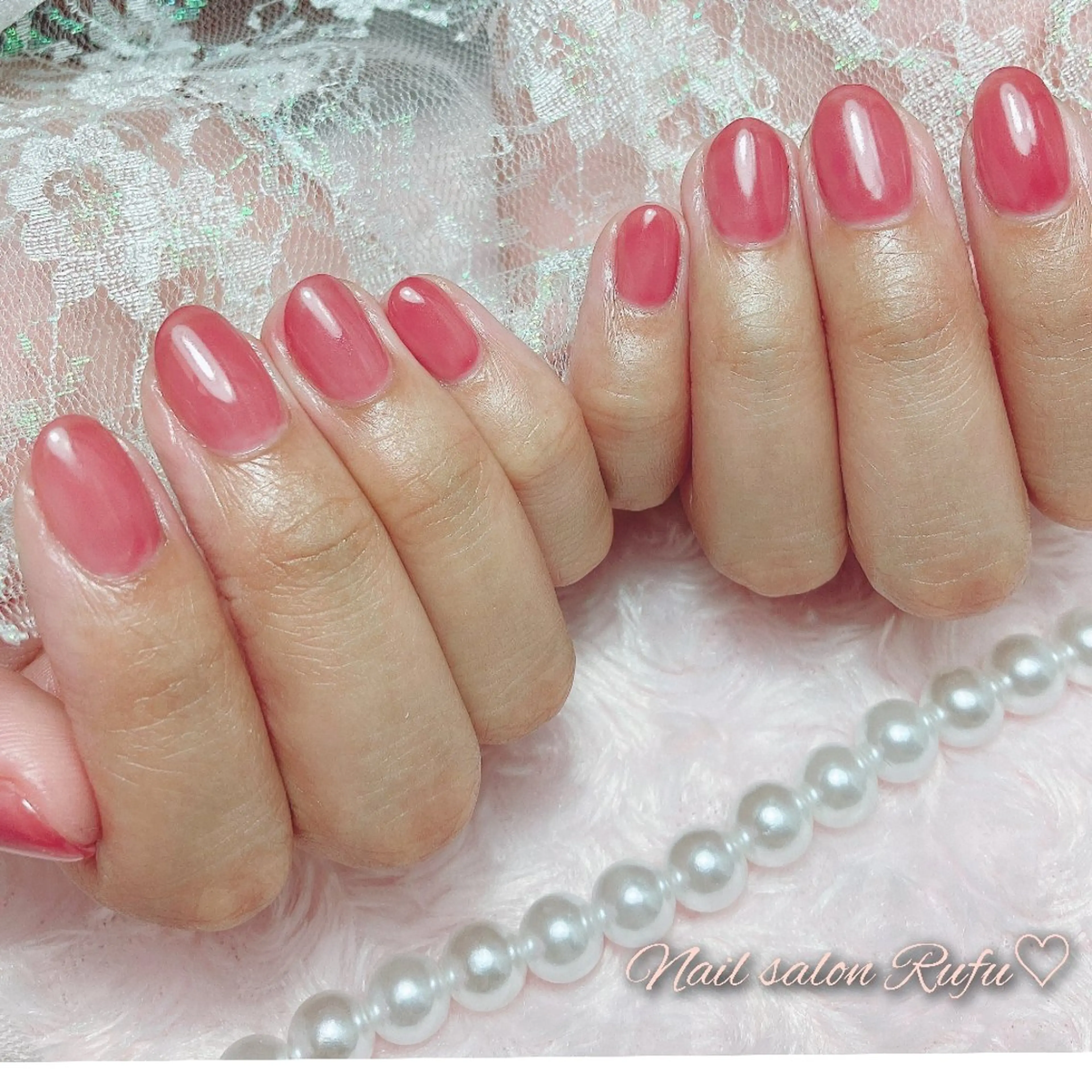 うる艶美フォルム✨🩷ワンカラーネイル🩷の写真