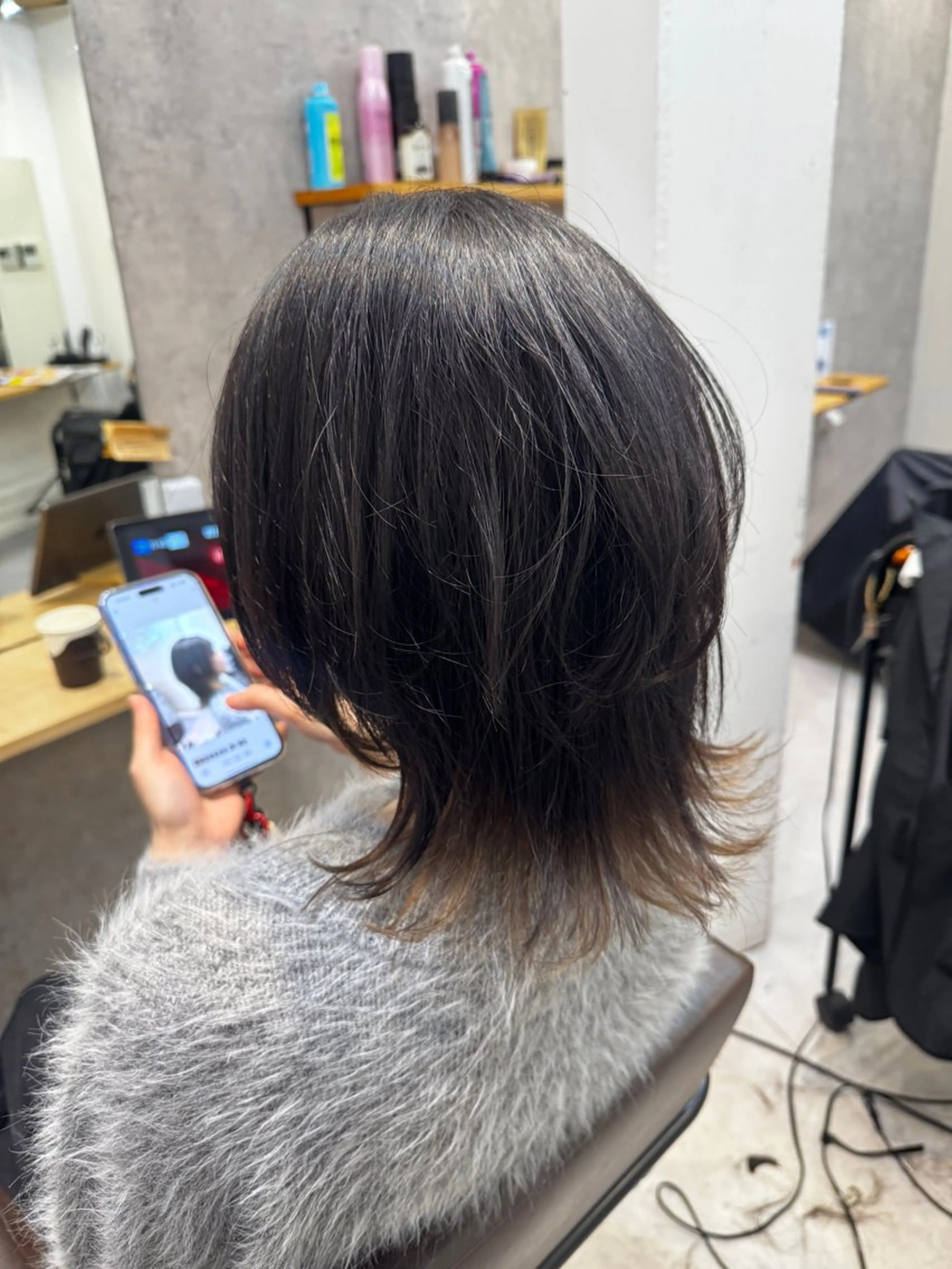 ミディアム カラー メンズ メンズウルフカット ボブ ウルフカット Dxxxx III所属・女性目線の大人 メンズ*Ayakaのヘアスタイル