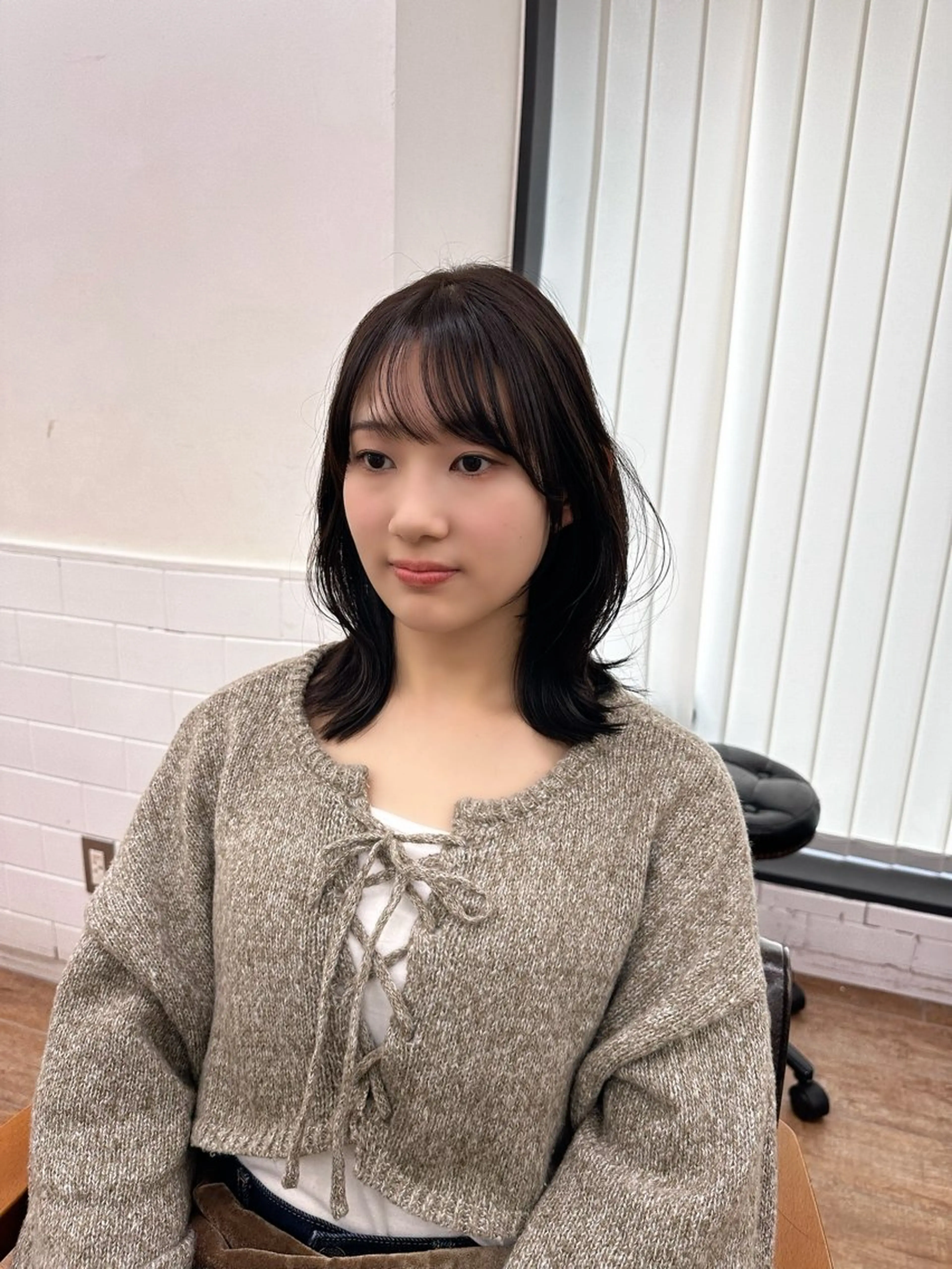 ミディアム カラー パーマ ヘアアレンジ メンズ キッズ 小顔顔まわり/ レイヤーカット🌿のヘアスタイル