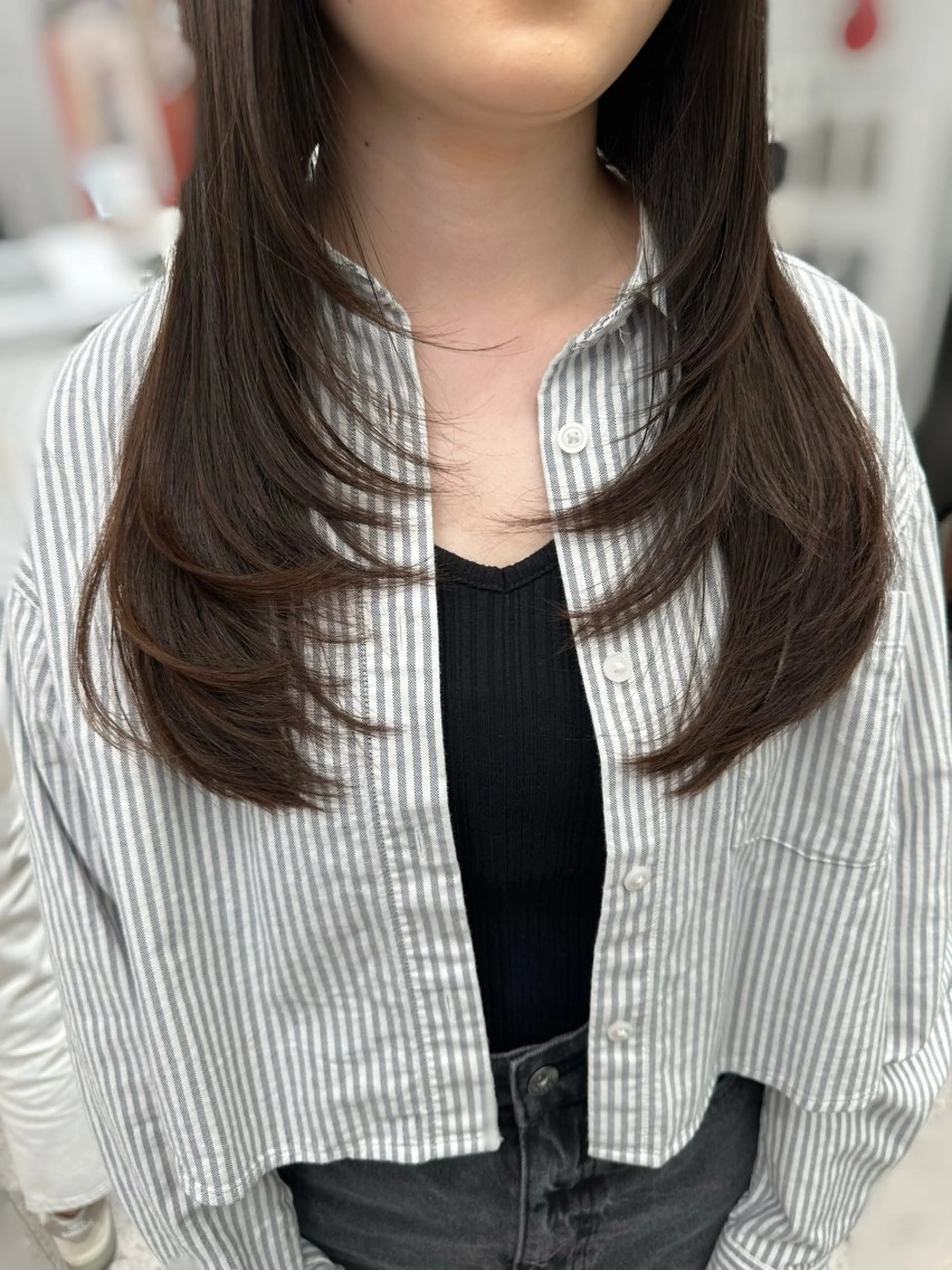 ロング 京都レイヤーカット/ 縮毛矯正/羽柴りくのヘアスタイル