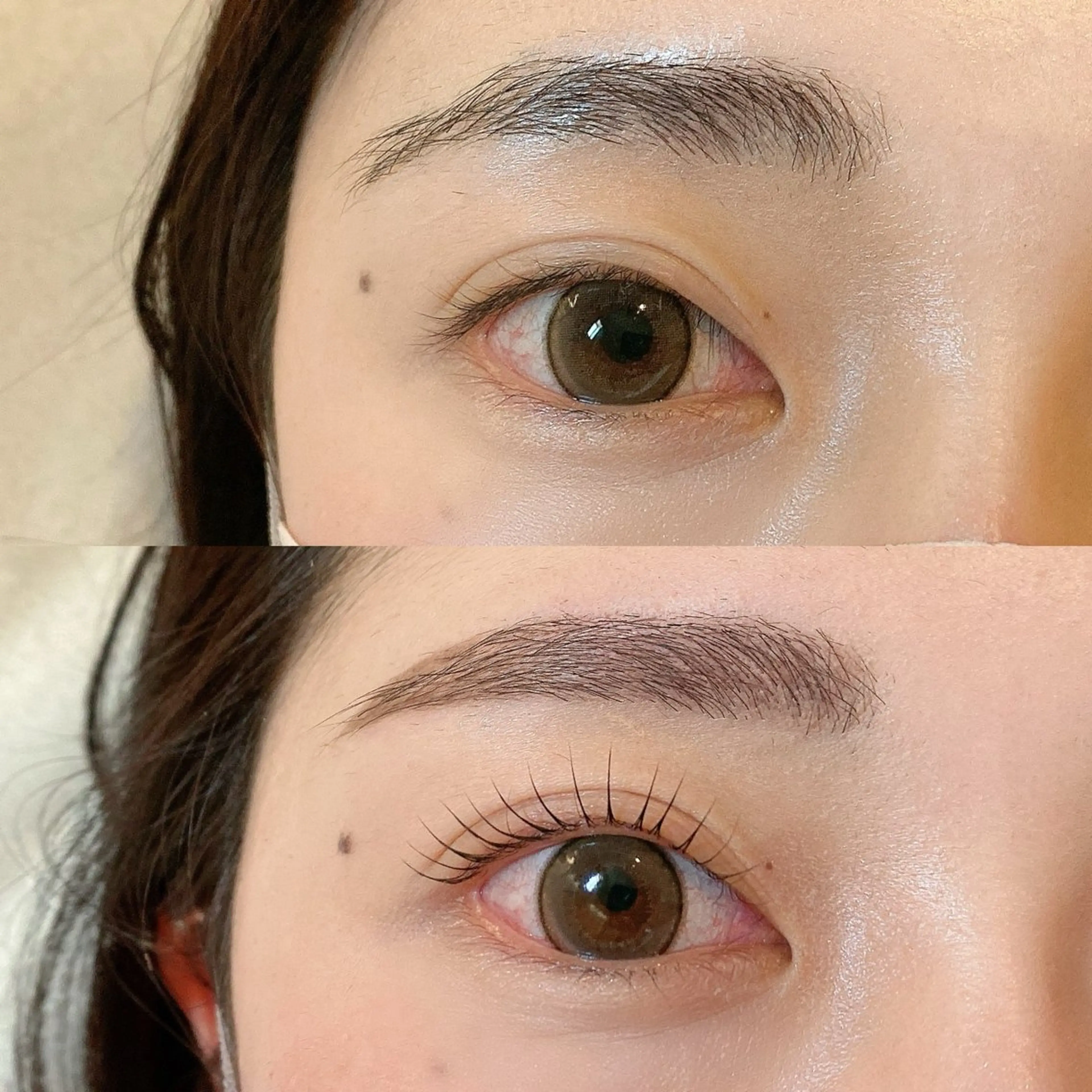 <撮影モデル半額>美眉ケアワックス、間引き仕上げ➕上まつげパーマの写真