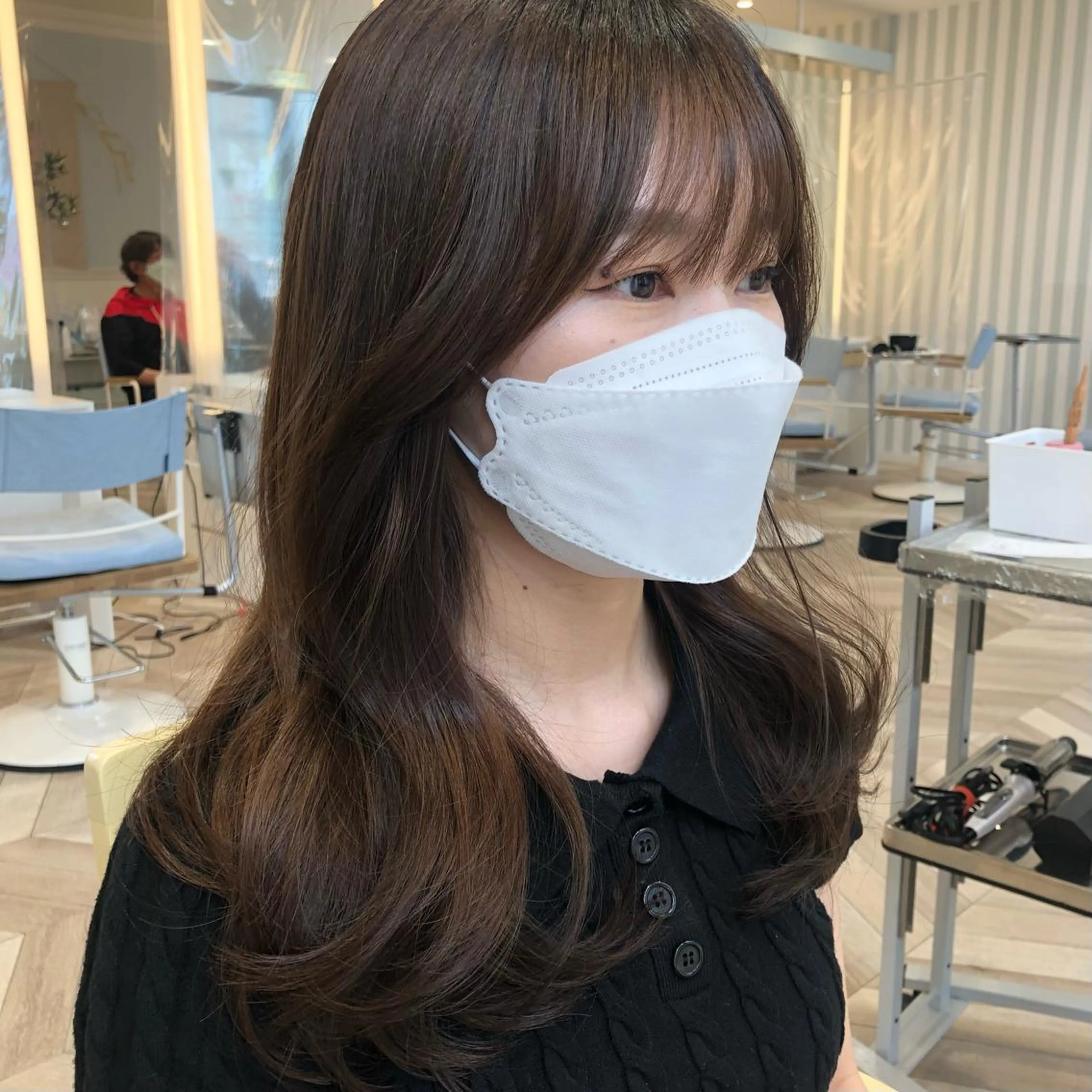 セミロング 韓国ヘア 🇰🇷 RUKA 🩵🤍のヘアスタイル