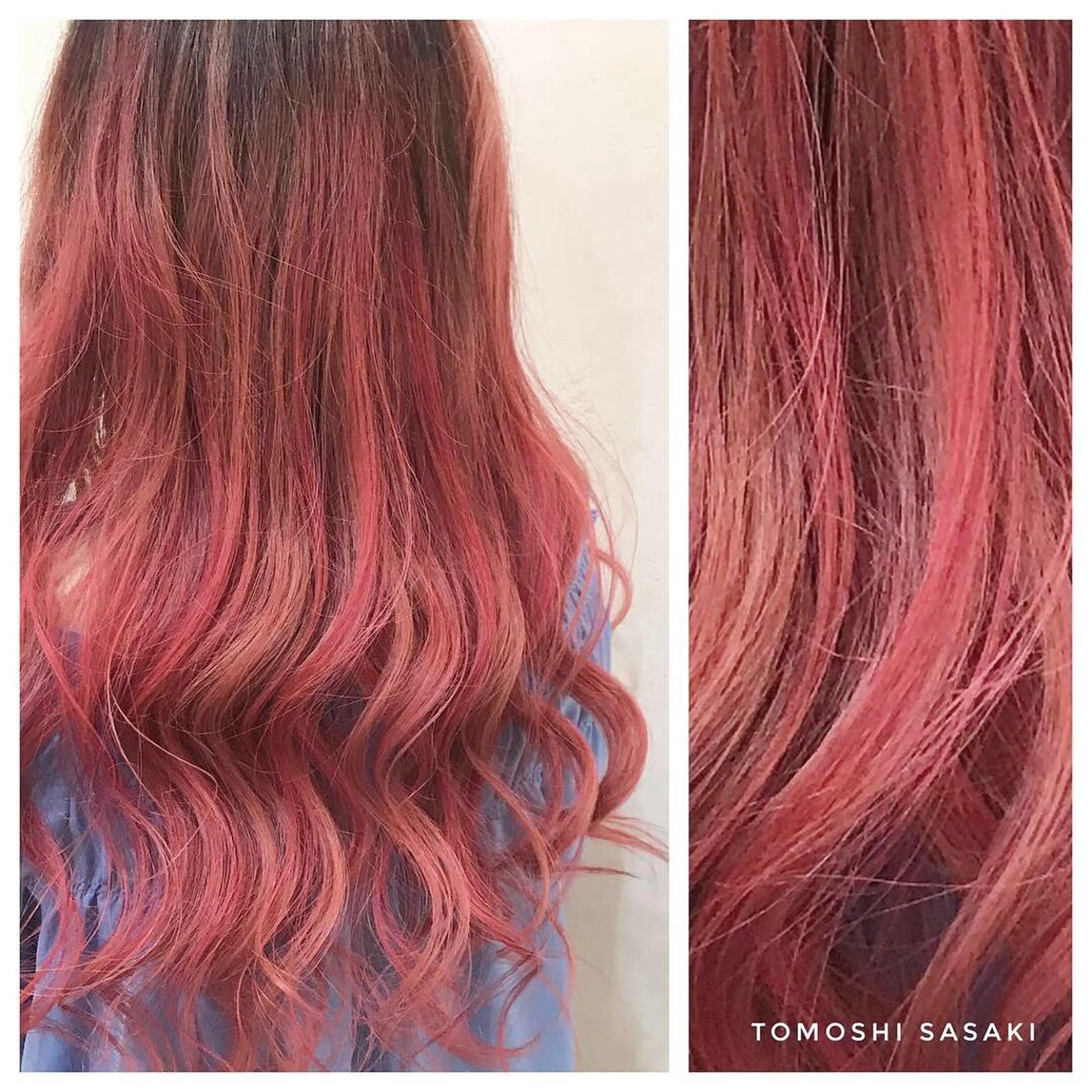 カラー ピンクカラー ササキ トモシのヘアスタイル