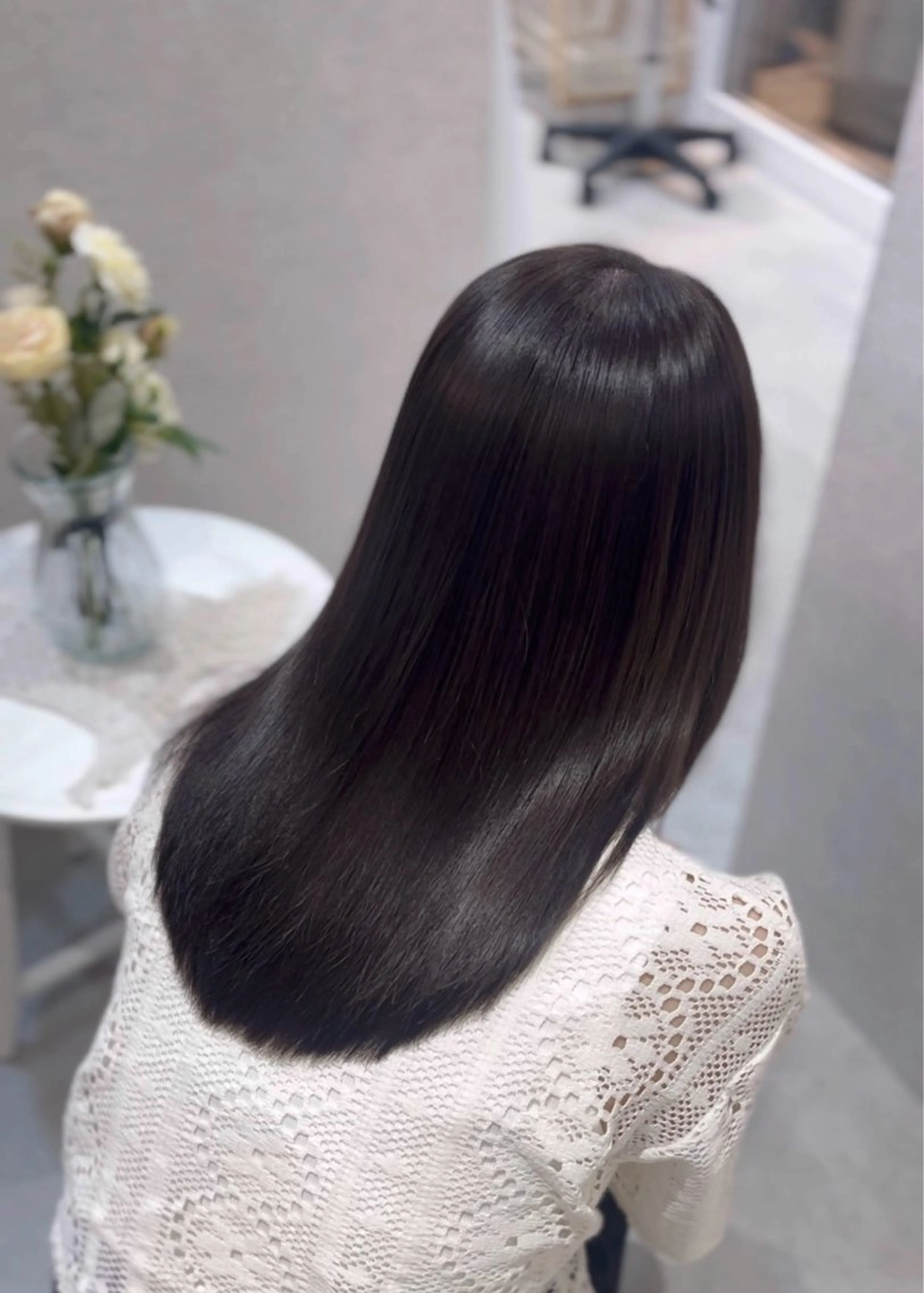 セミロング カラー パーマ suzuka/透明感 カラー 美髪縮毛矯正のヘアスタイル