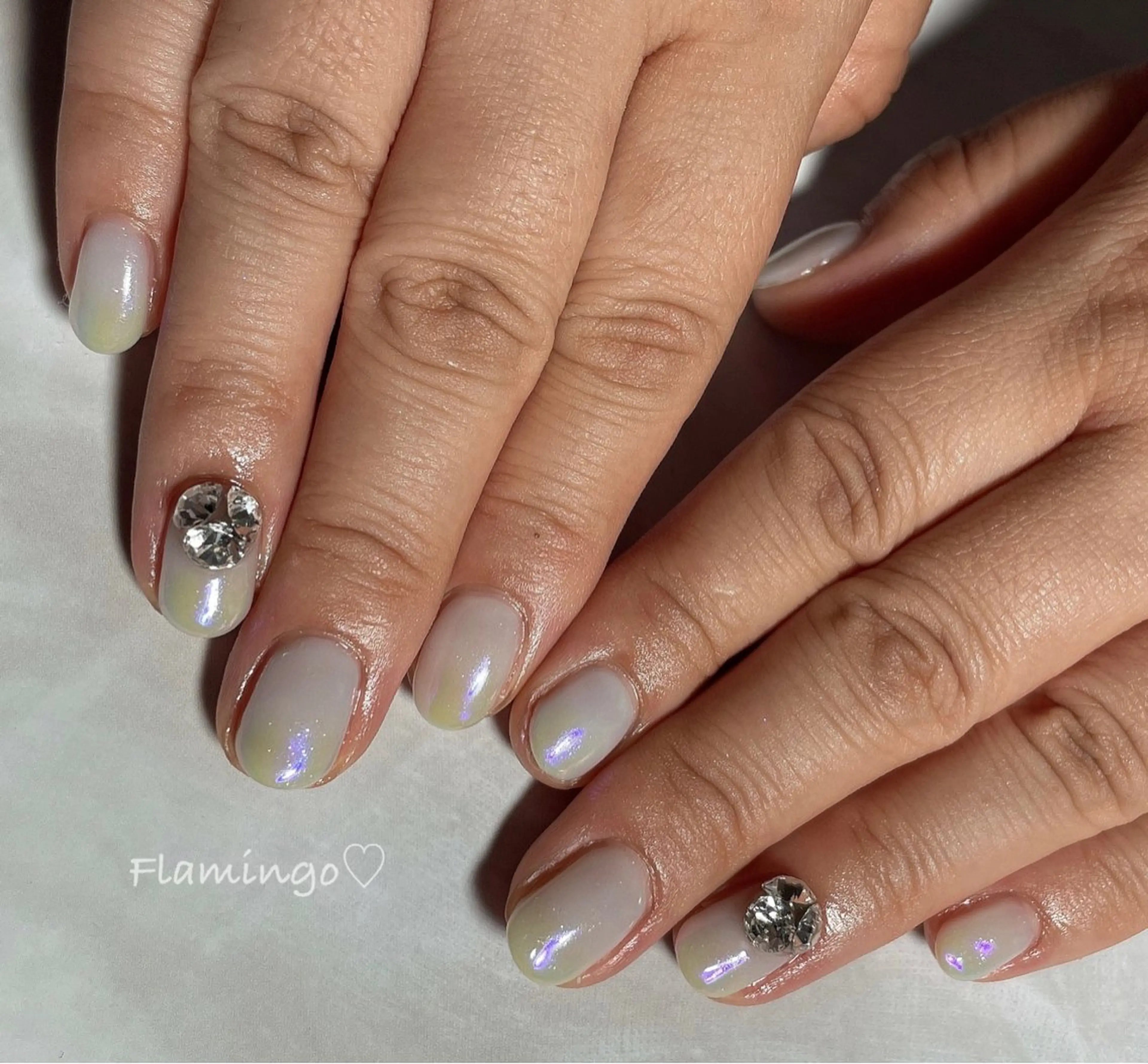 ネイル グラデーション ミラーネイル ワンカラーネイル シンプルネイル ストーンネイル フットネイル 40代からの爪肌を 労る♡きちんとネイルのネイルデザイン