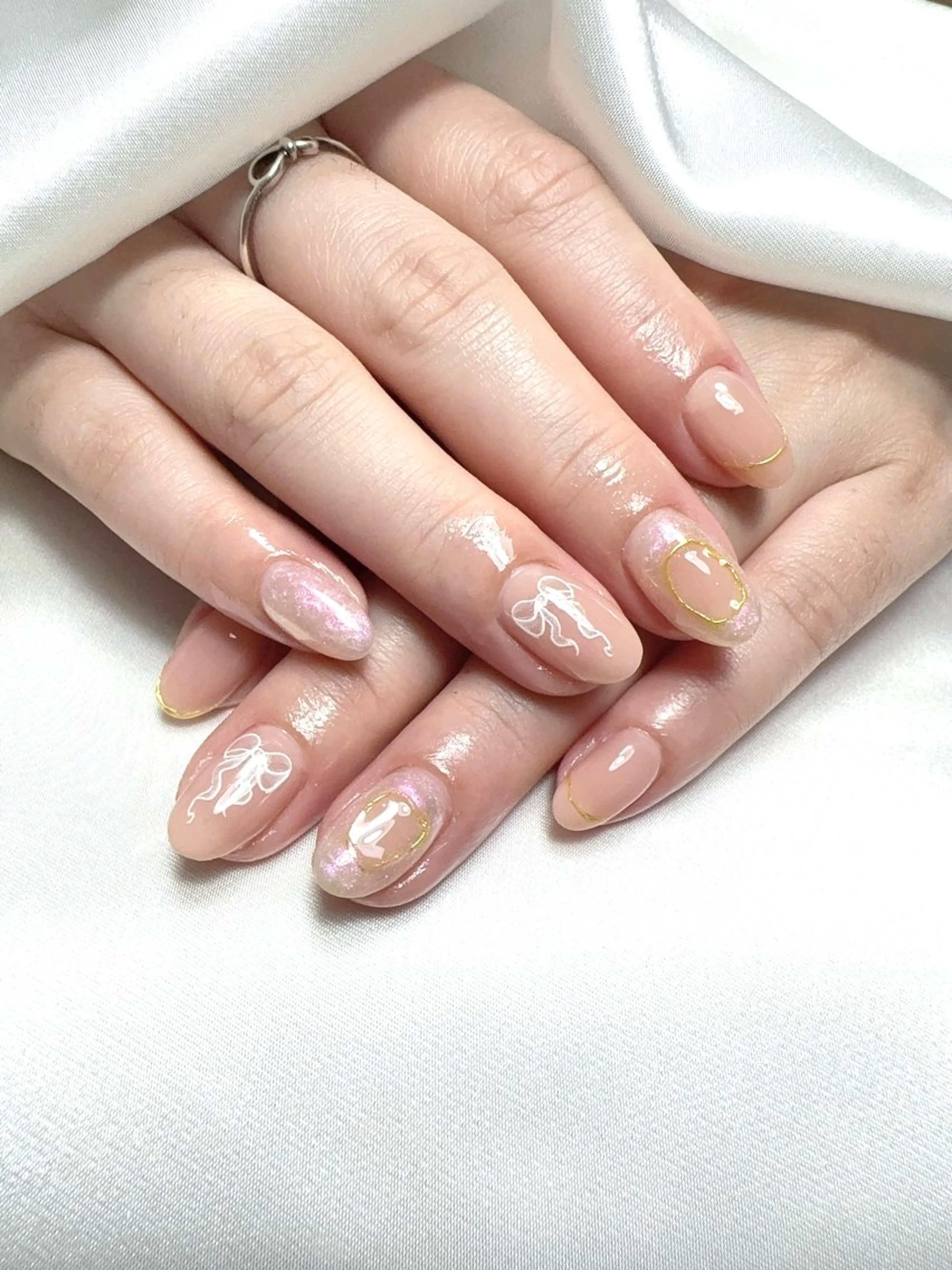 ネイル アートネイル 成人式 ジェルネイル ニュアンスネイル ネイルチップ Kora Nailのネイルデザイン
