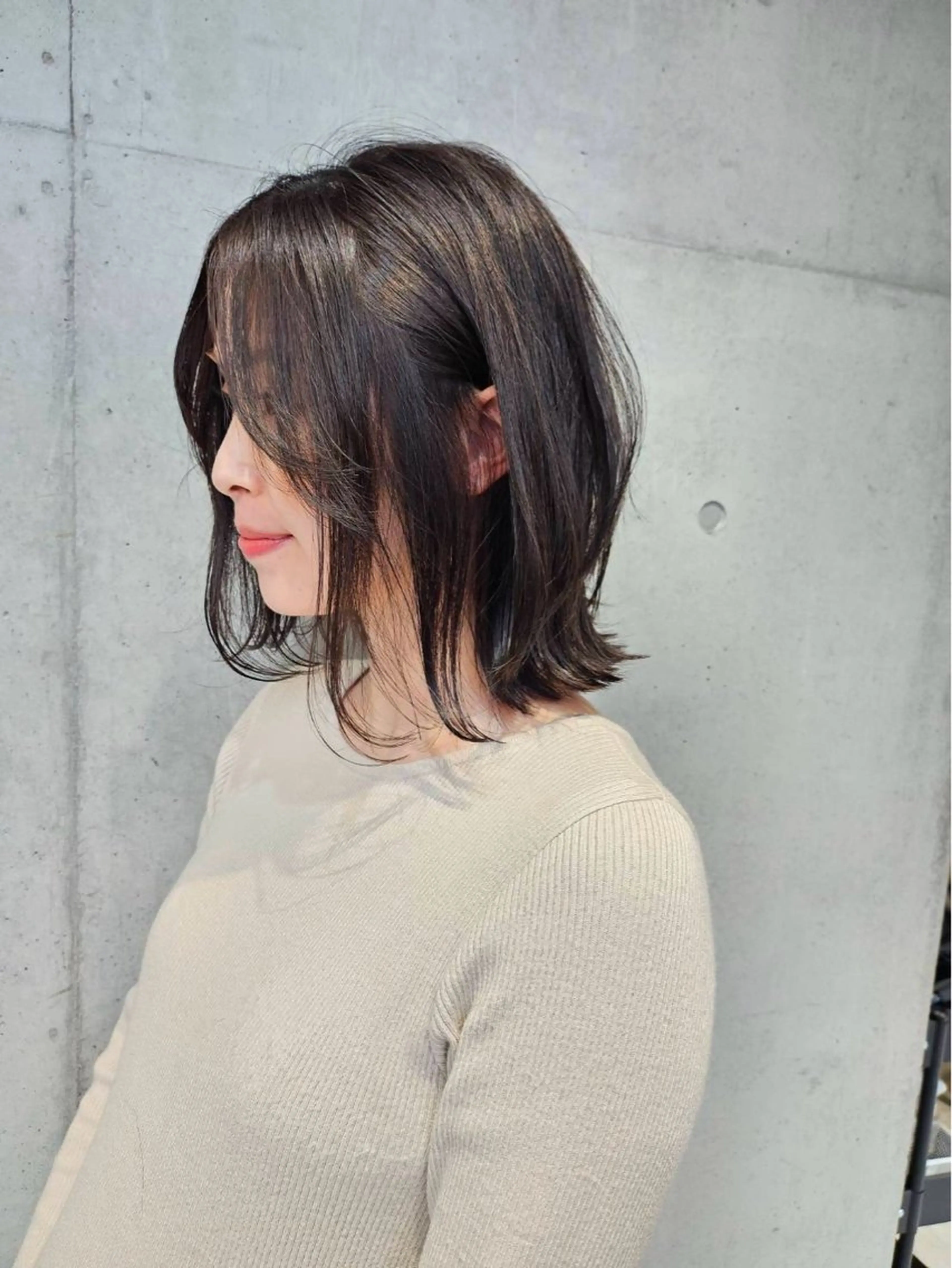 ミディアム カラー グレージュ ヘアカラー トリートメント ✨透明感/艶カラー ナチュラル特化✨/涼のヘアスタイル