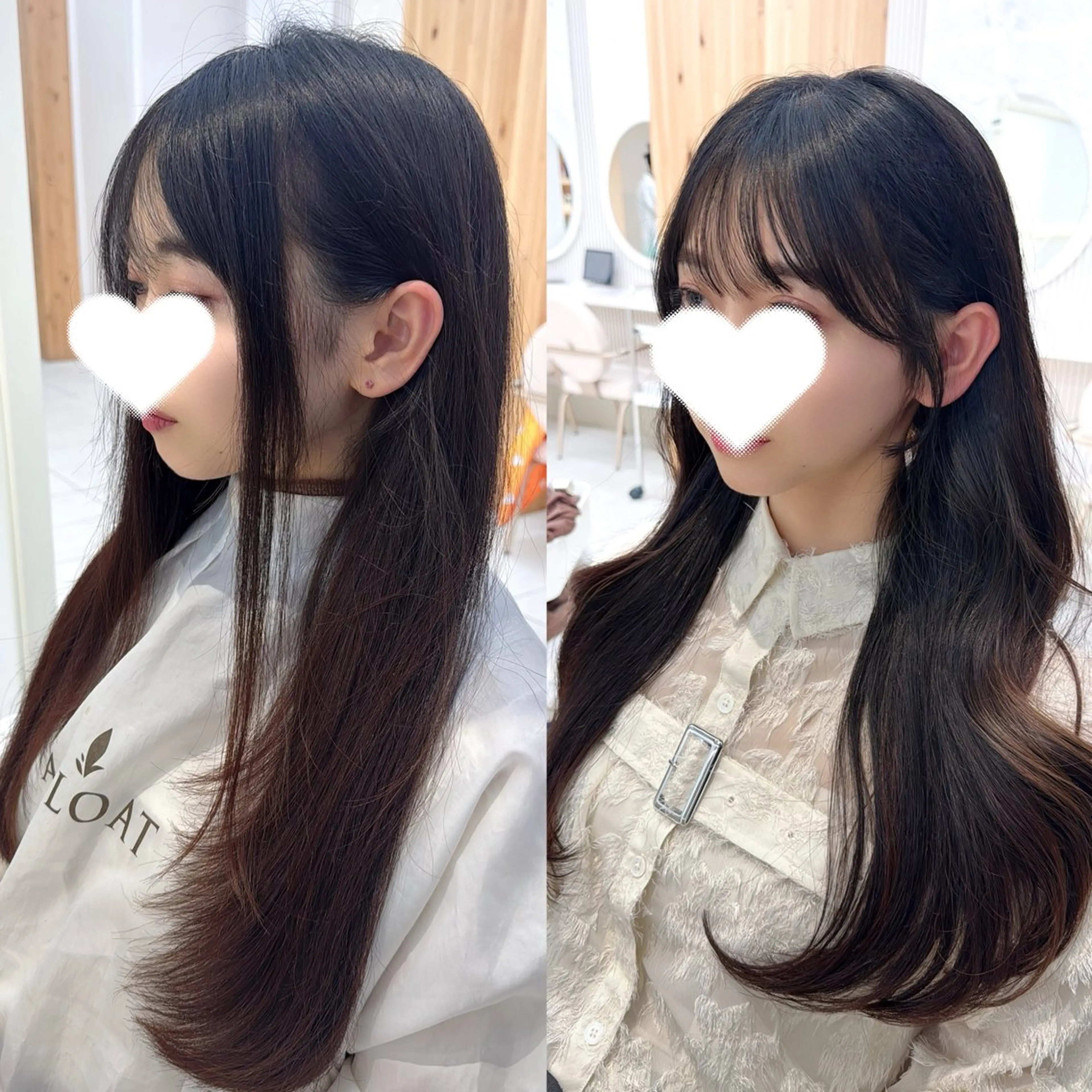 セミロング カット ヘアカラー トリートメント レイヤーカット/ 顔まわり/アオイのヘアスタイル