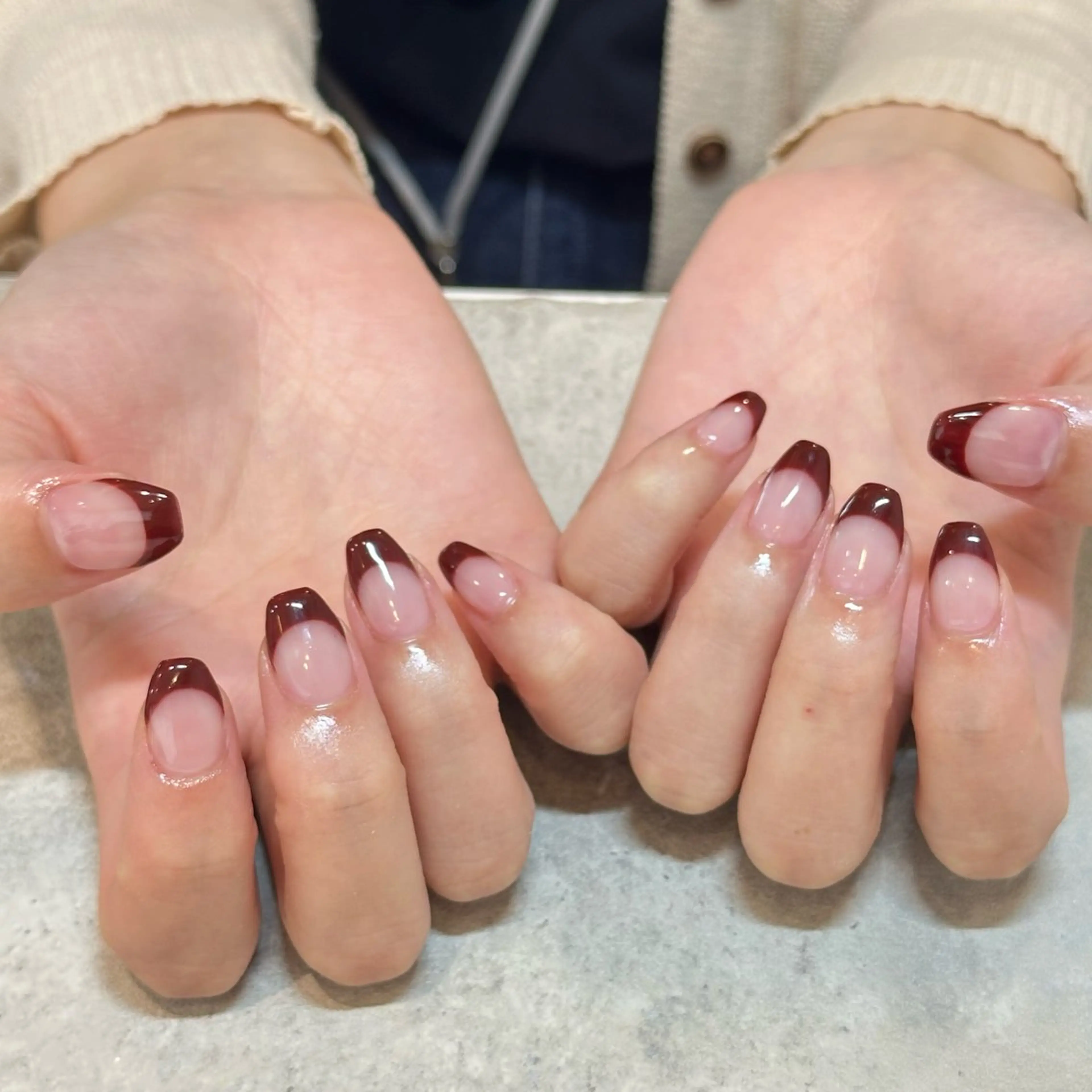 ネイル フレンチネイル ひらい さなのネイルデザイン