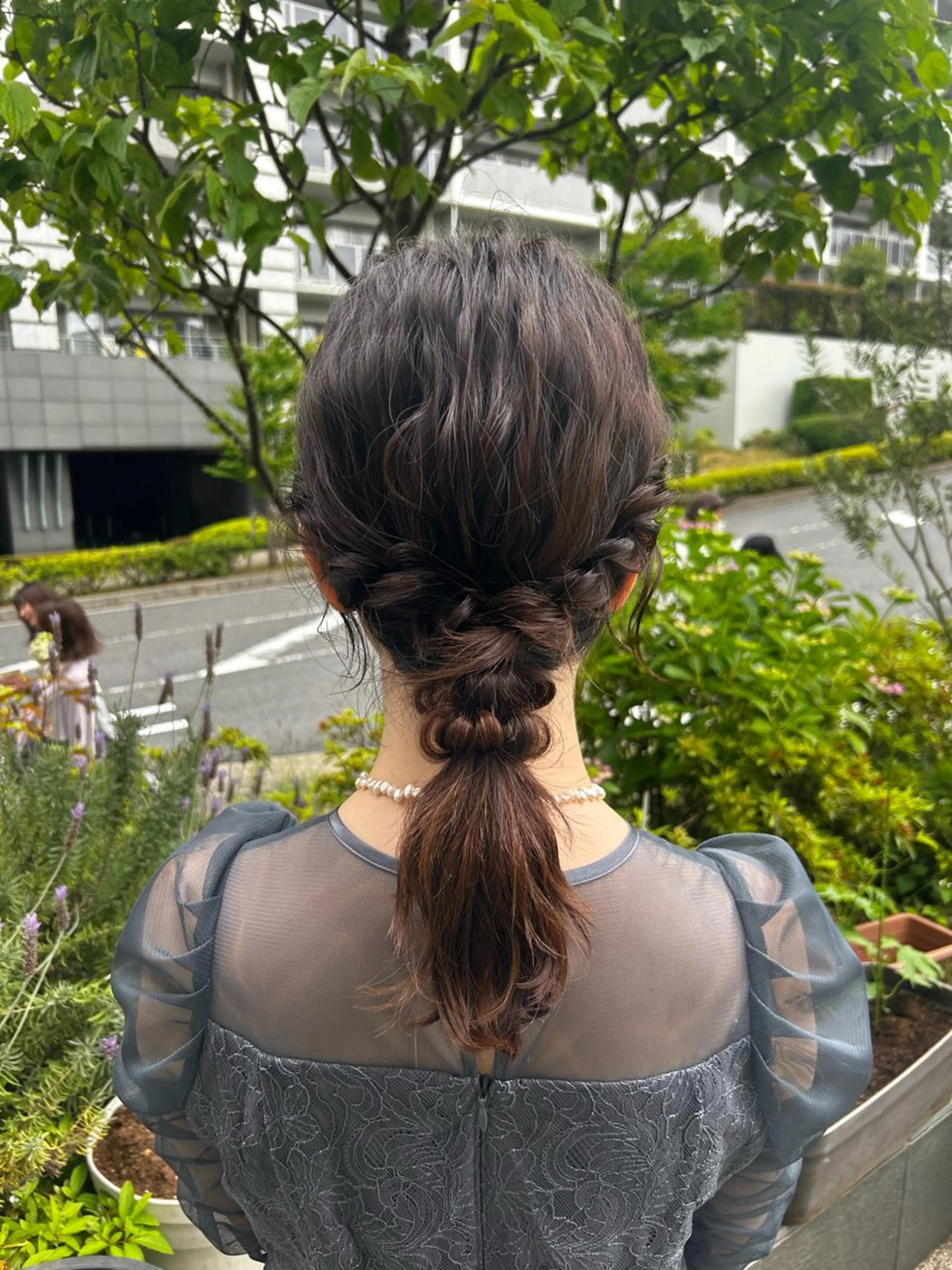 セミロング ヘアアレンジ ポニーテール ヘアセット ヘアセット／眉毛カッ ト/Nana〻のヘアスタイル