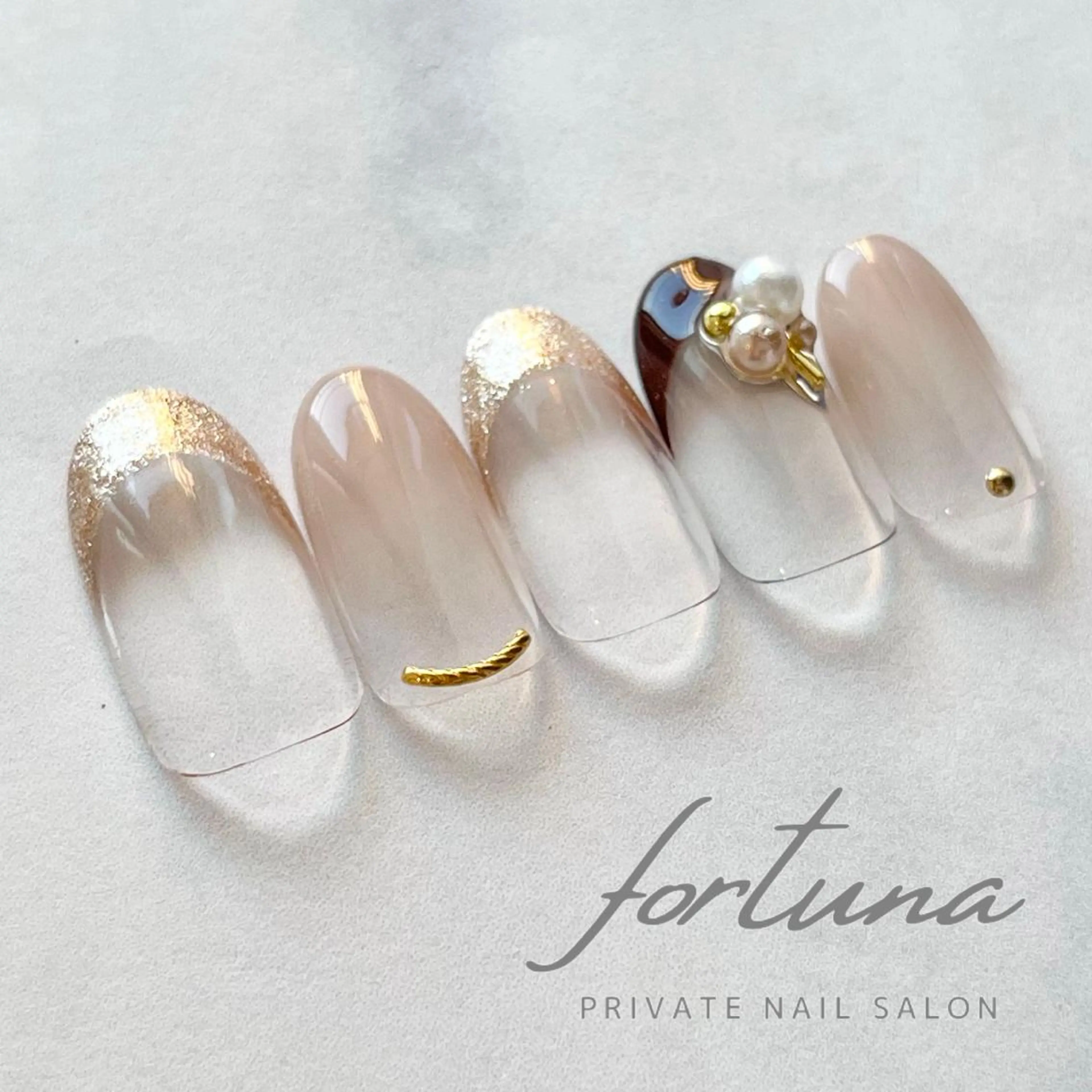 ネイル フレンチネイル グラデーション バレンタイン ハンドネイル fortuna 武藤裕美のネイルデザイン