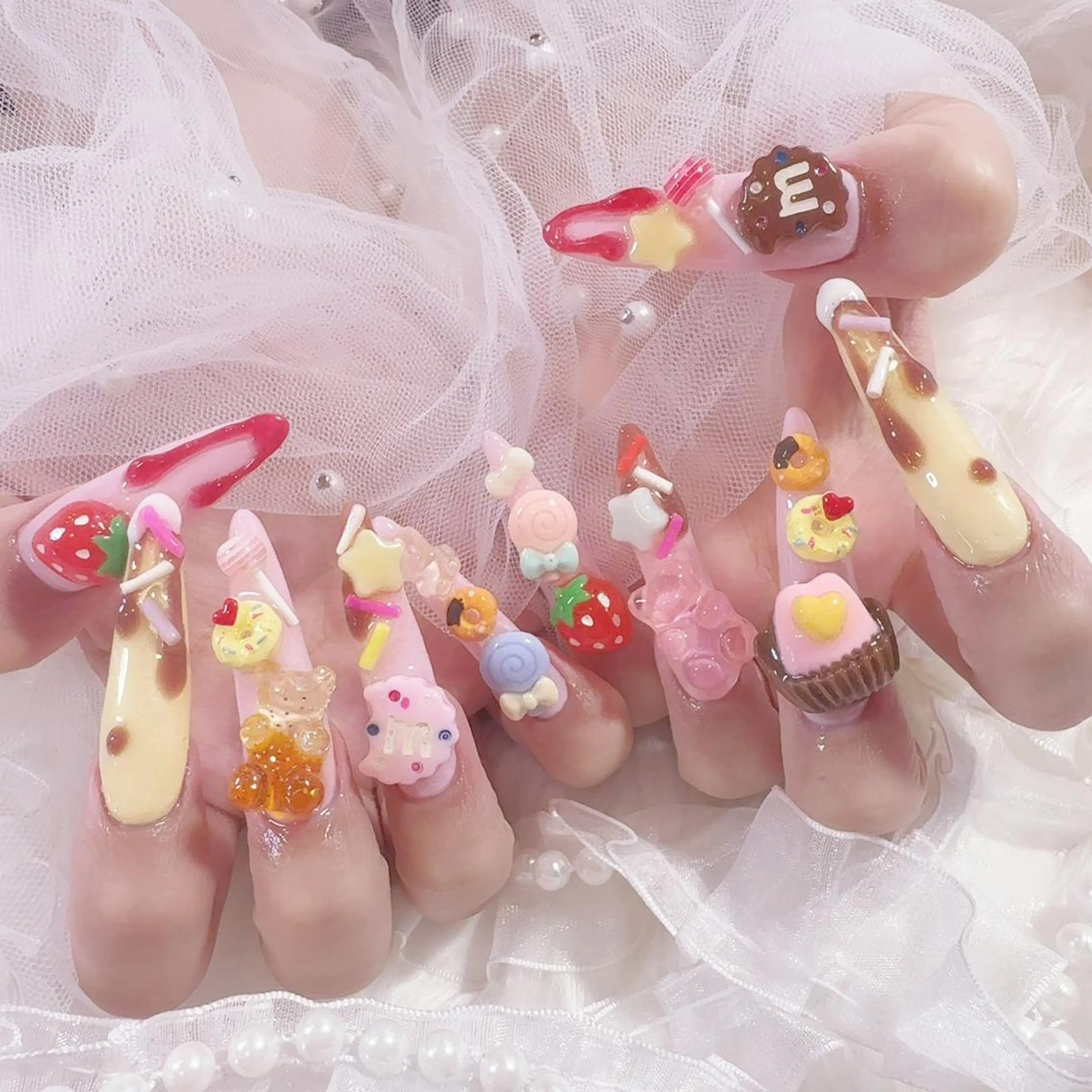 人気No2☆長さだし10本+付け放題【10本アート】オフ無料/フィルイン対応の写真