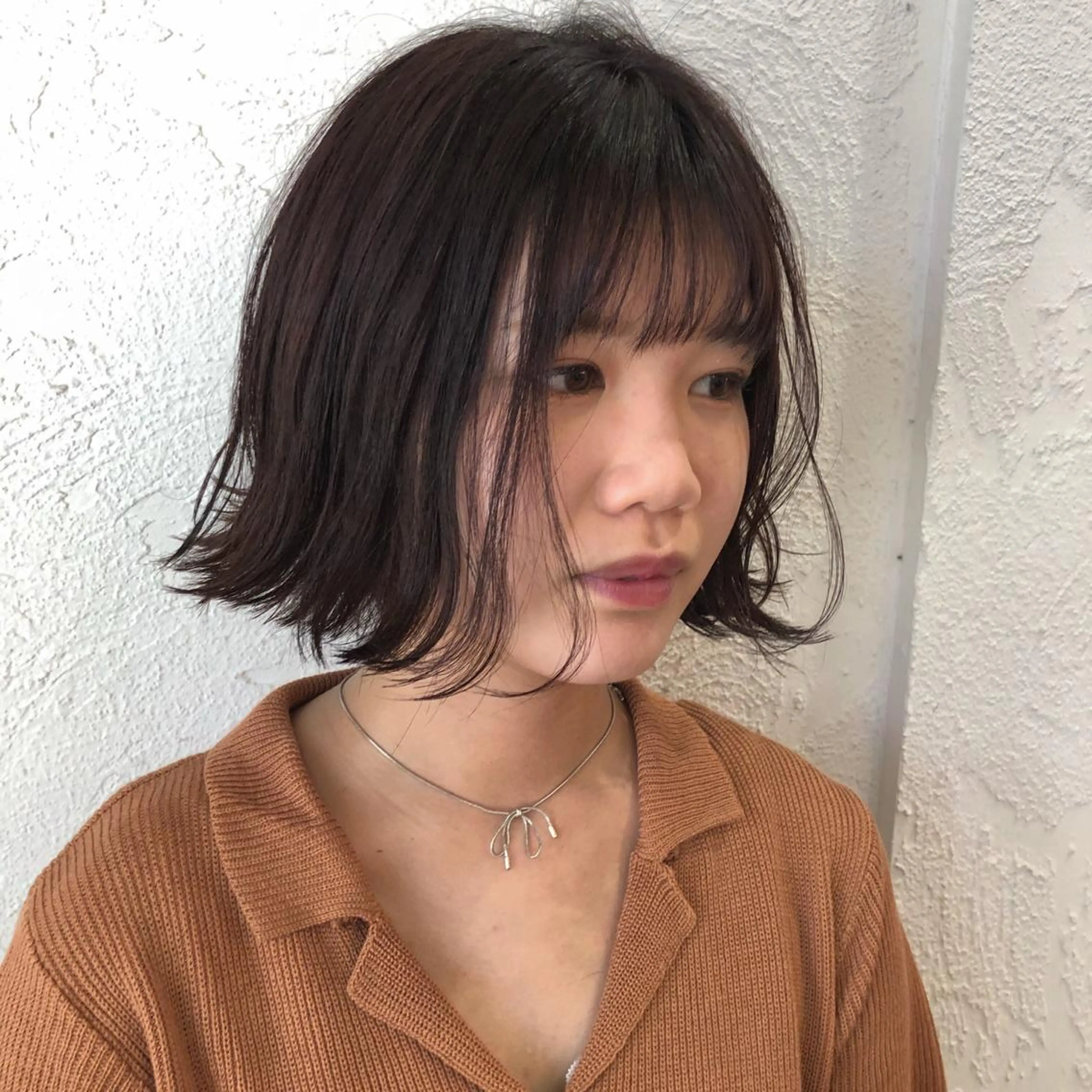 ショート カラー 切りっぱなしボブ ボブ 江原 彩華のヘアスタイル