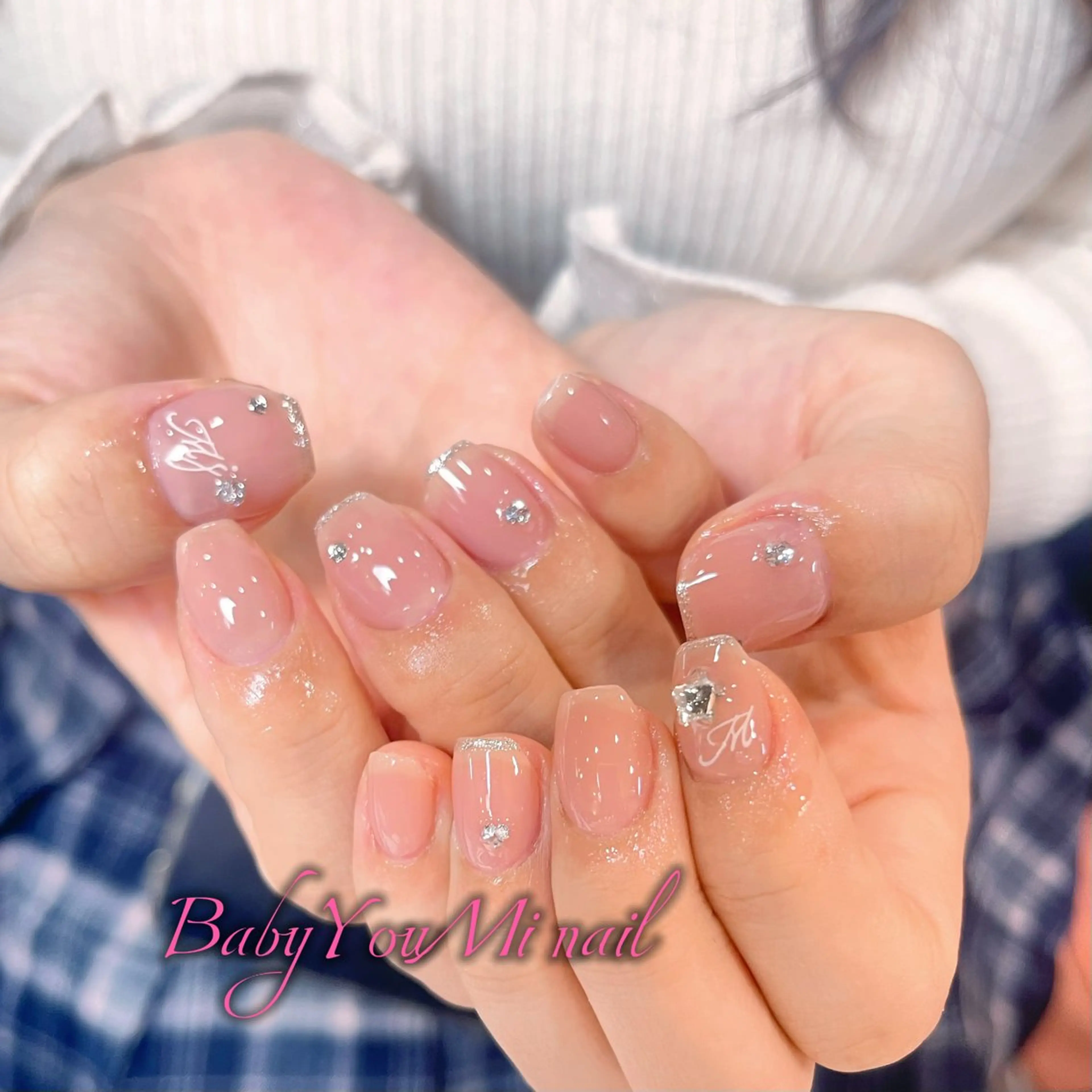 ネイル オーロラネイル フラワーネイル フットネイル フレンチネイル ジェルネイル ハンドネイル BabyYouMi ねねのネイルデザイン