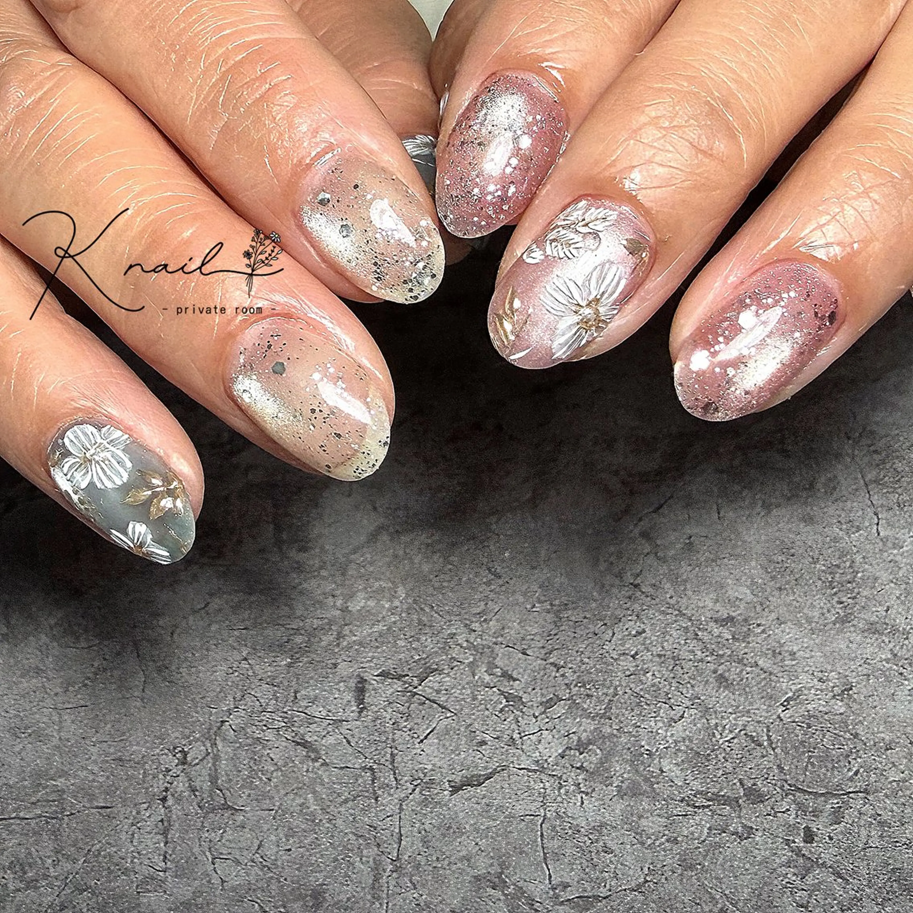 ネイル フラワーネイル ニュアンスネイル 王 雅文のネイルデザイン