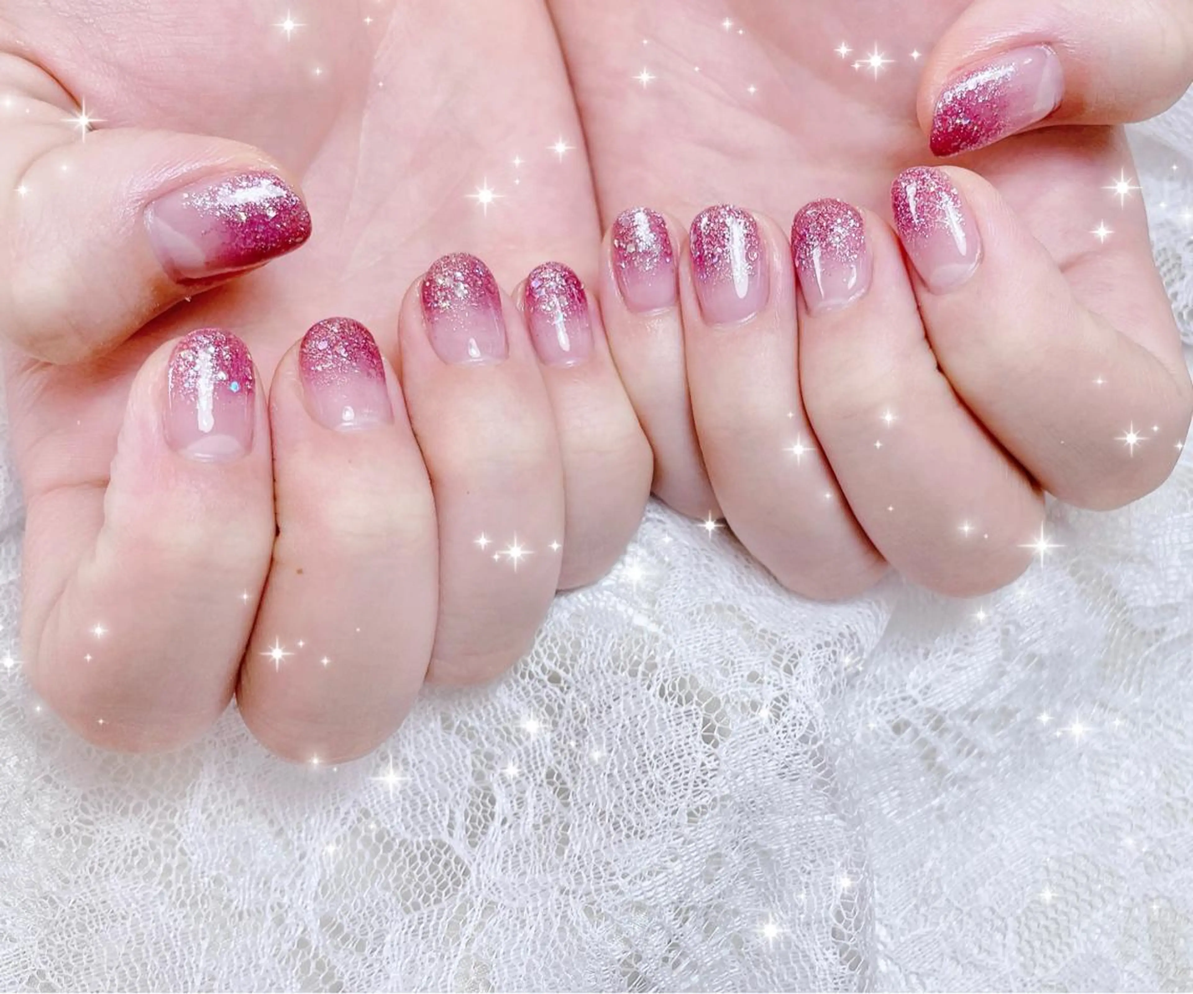 ネイル グラデーション キラキラネイル FLARE NAIL フレアネイルのネイルデザイン