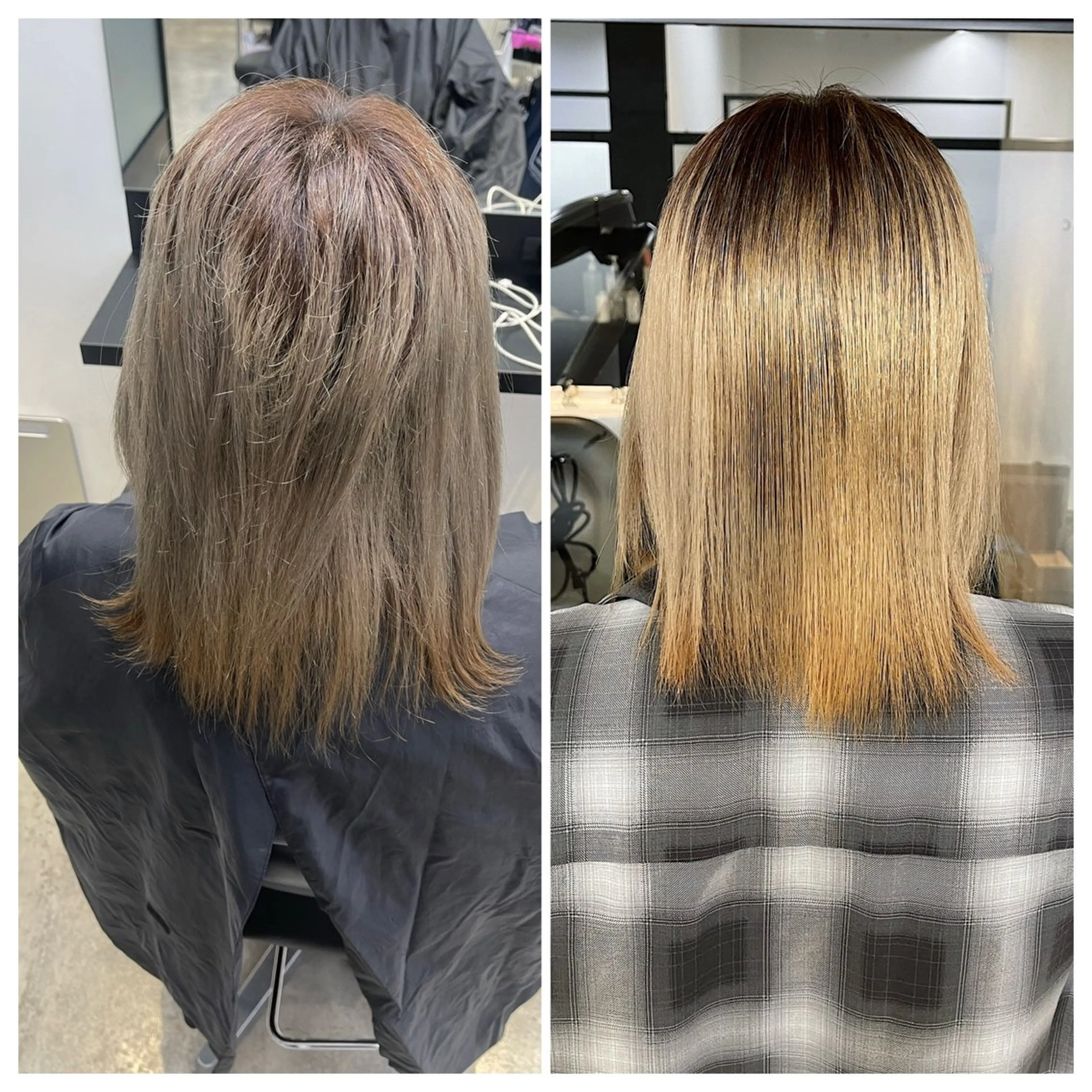 ミディアム 縮毛矯正 トリートメント け んブリーチ縮毛矯正のヘアスタイル