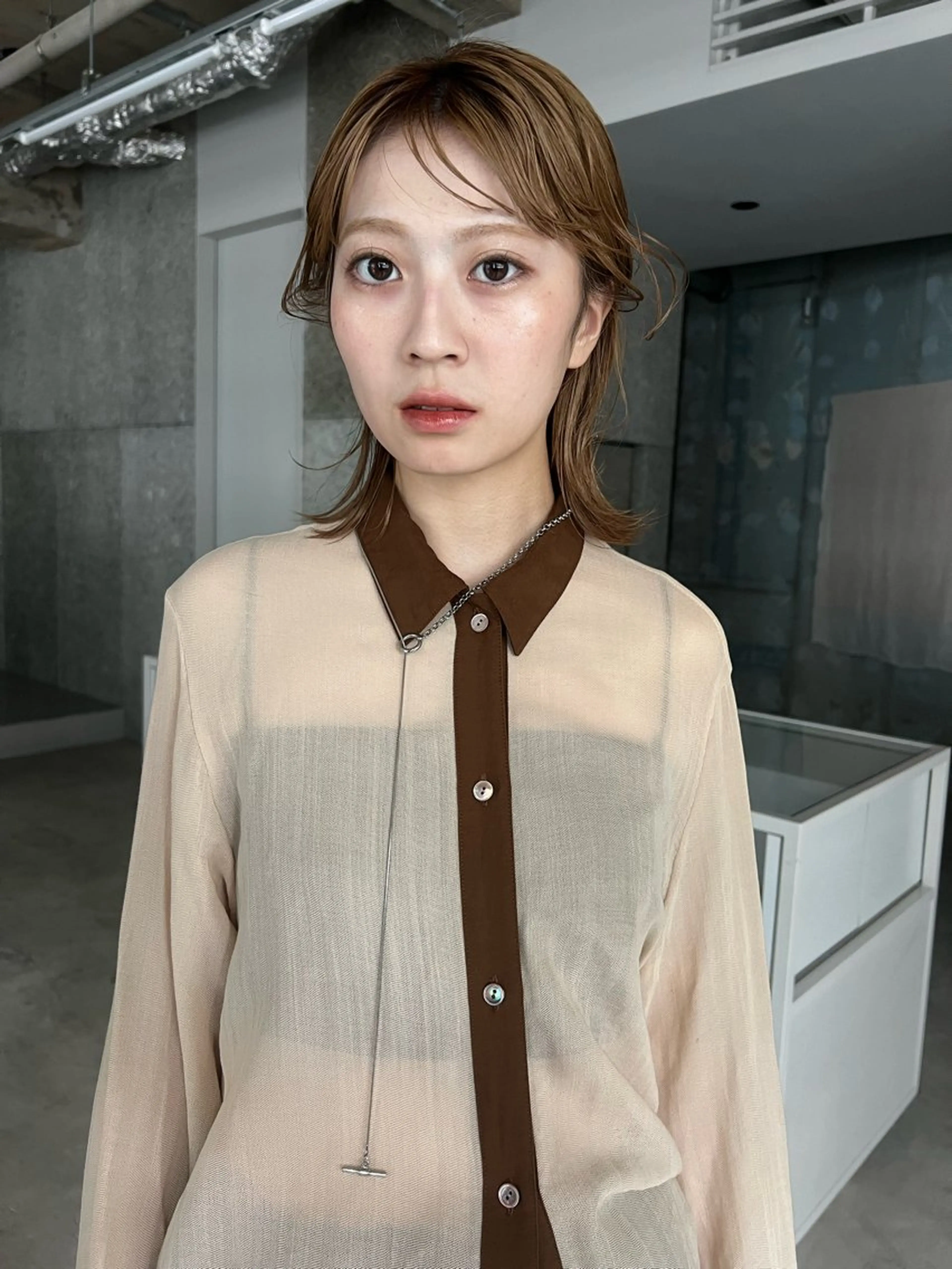 セミロング カラー ヘアアレンジ ヘアカラー yu  /透明感 カラー/caseyのヘアスタイル