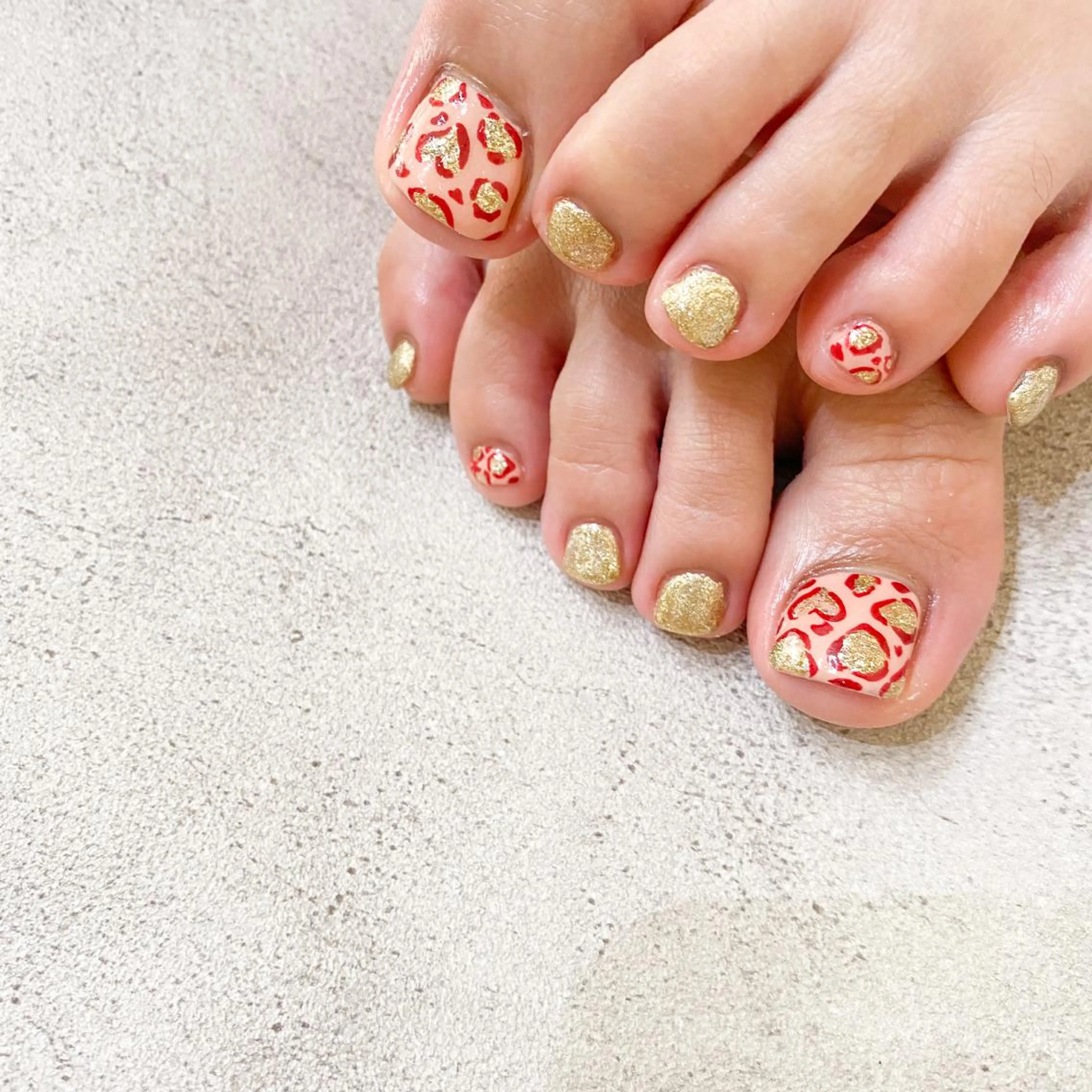 ネイル フットネイル ゴテゴテ💙ワンホン リオナのネイルデザイン