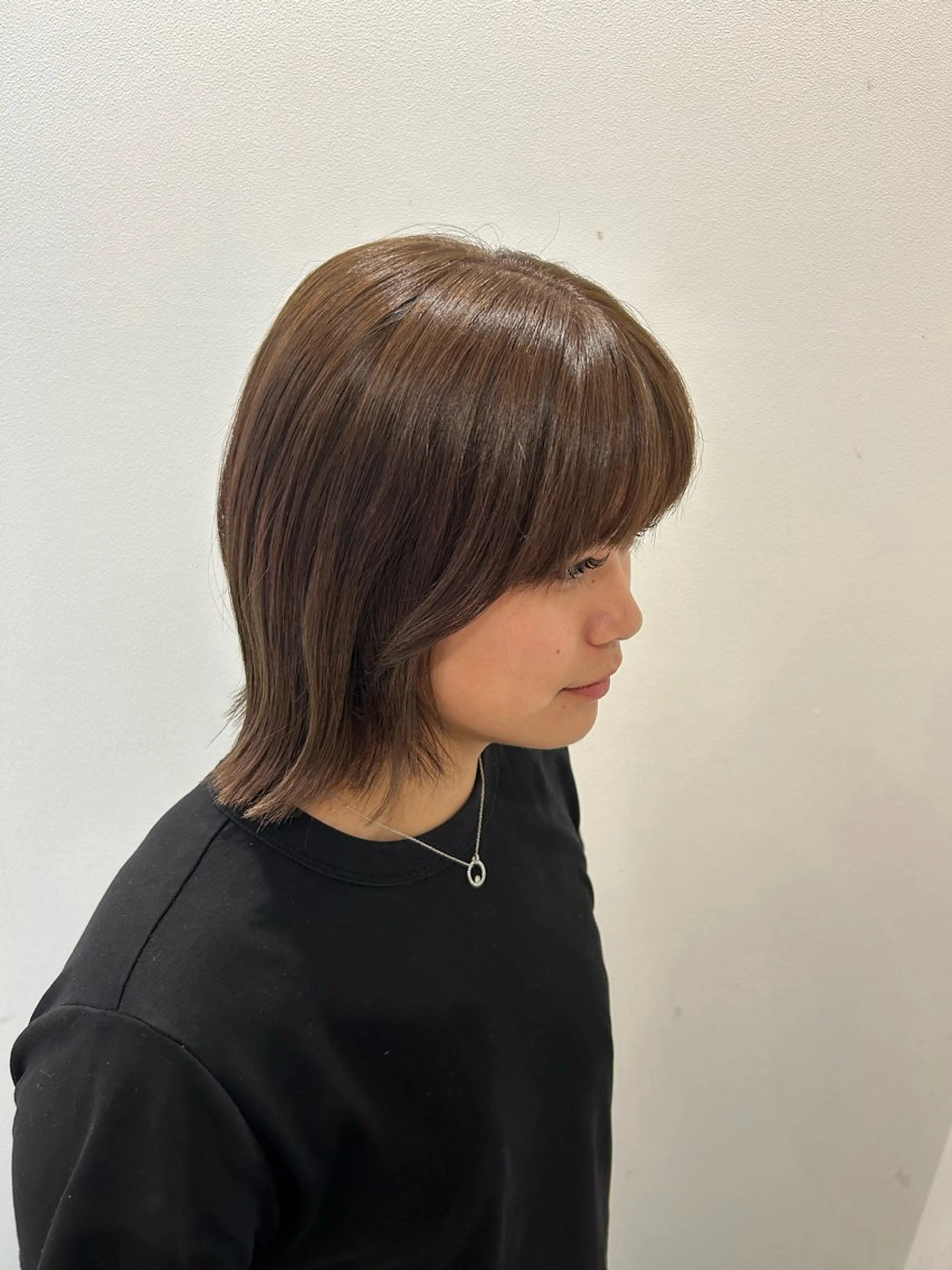 ミディアム カラー ブラウンカラー カット ヘアカラー トリートメント ishizuka toaのヘアスタイル