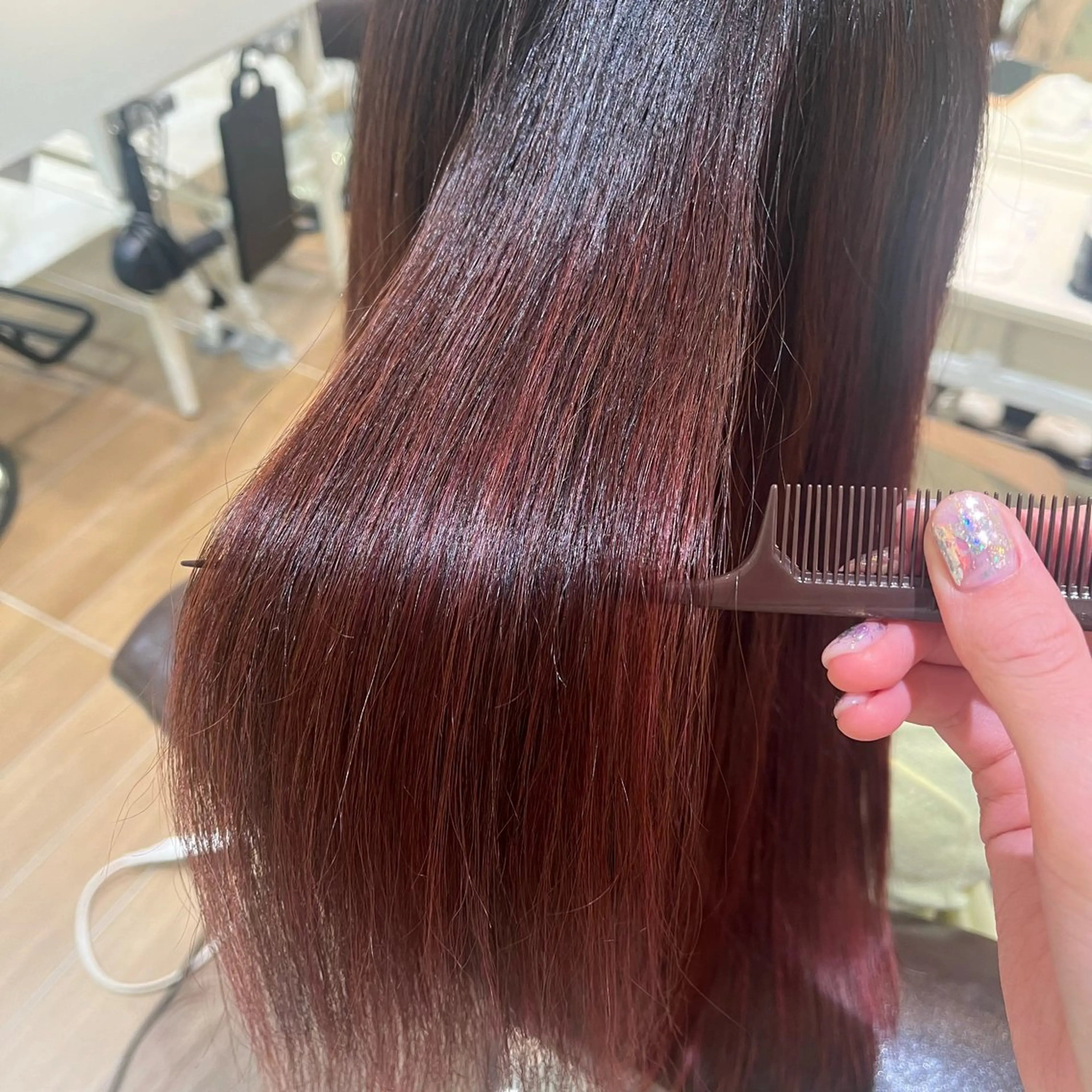 セミロング ハイライト 縮毛矯正 白髪染め /増田桃子のヘアスタイル