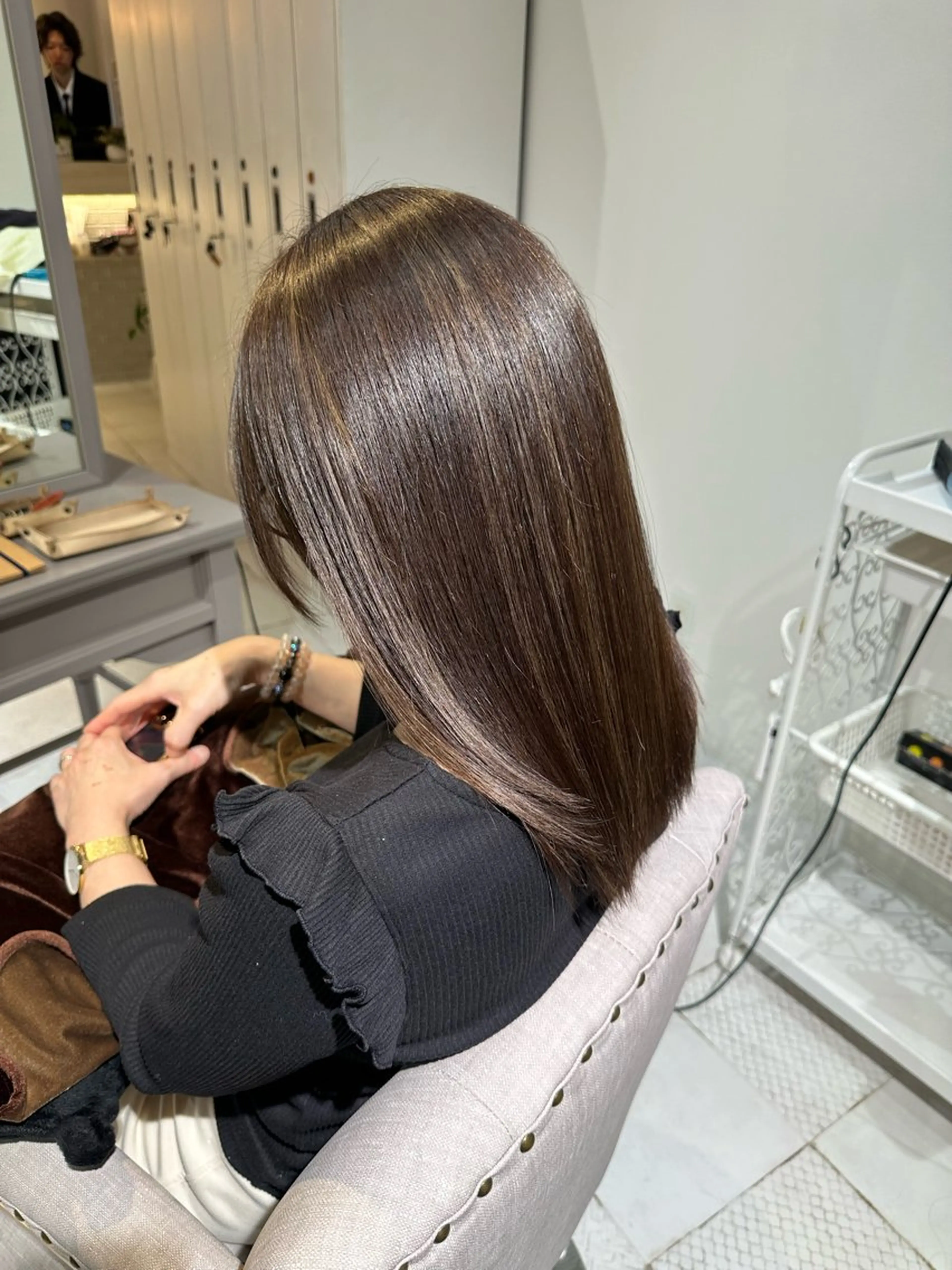 ミディアム カラー ハイライトカラー ハイライト AInoa  TENET所属・北千住 髪質改善 カナのヘアスタイル