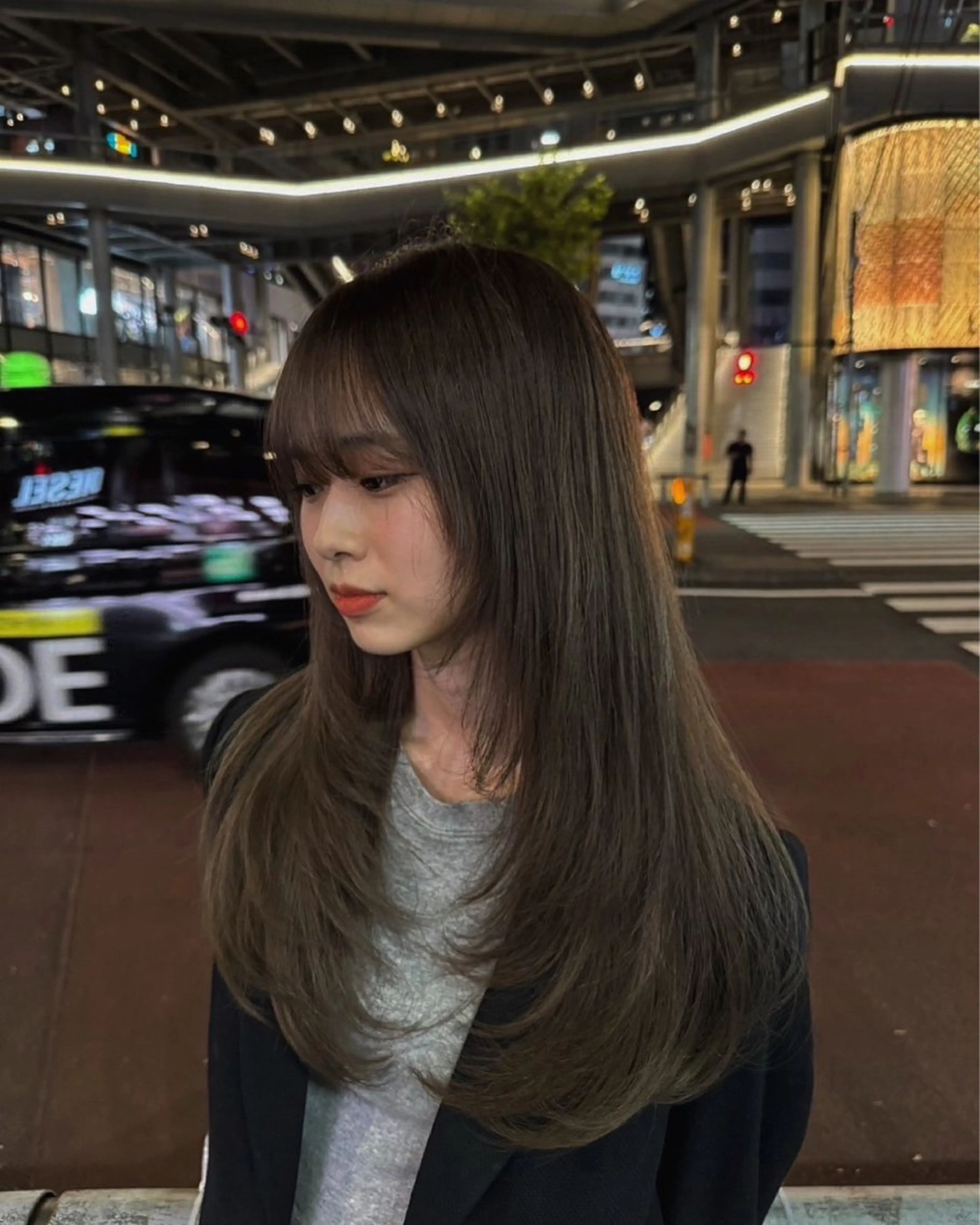 ロング 顔周りカット 韓国風ヘア 小顔カット 萩原 陸斗のヘアスタイル