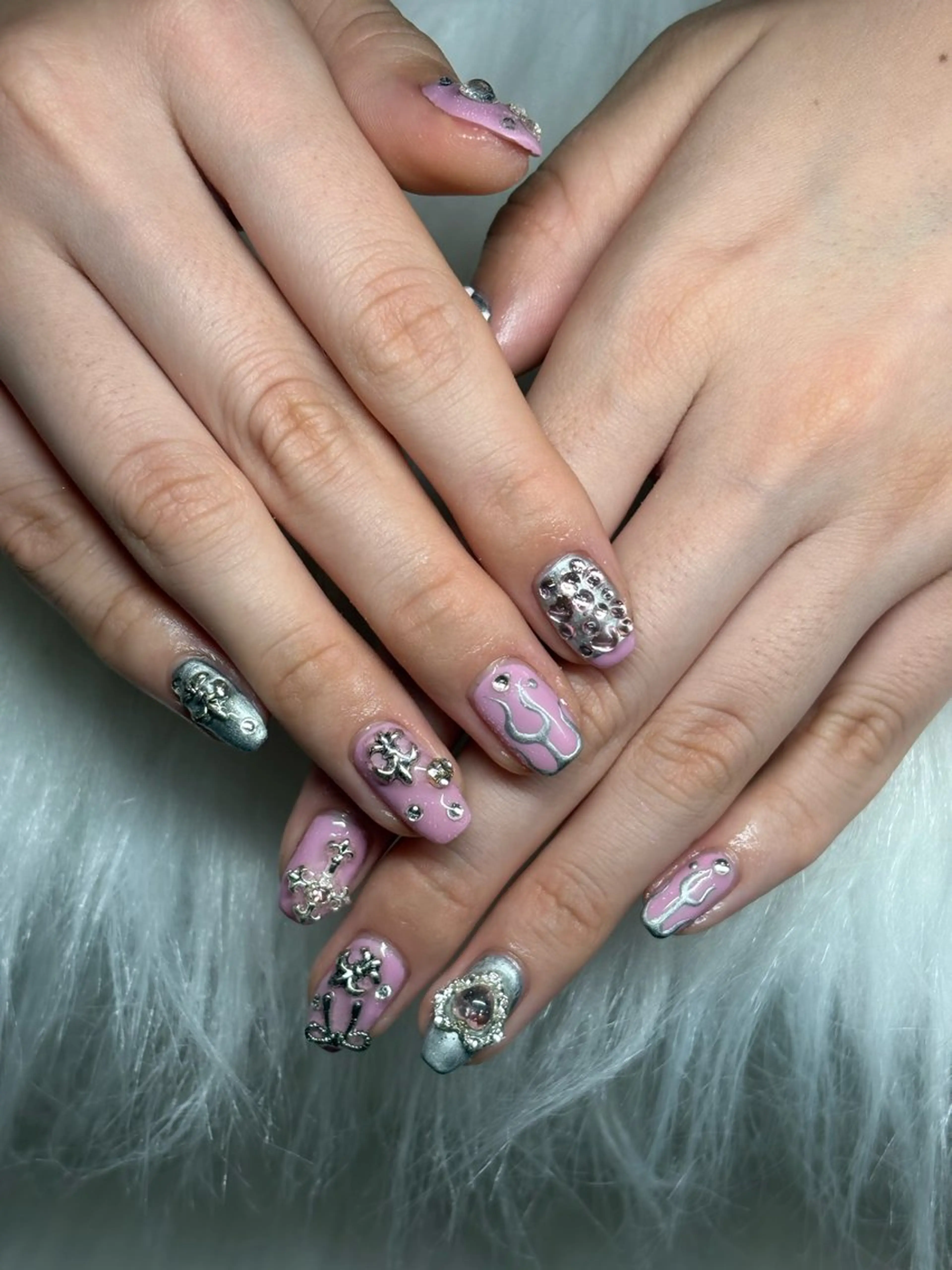 ネイル ハート 韓国ネイル 夏ネイル ワンホンネイル ハンドネイル gin ginのネイルデザイン