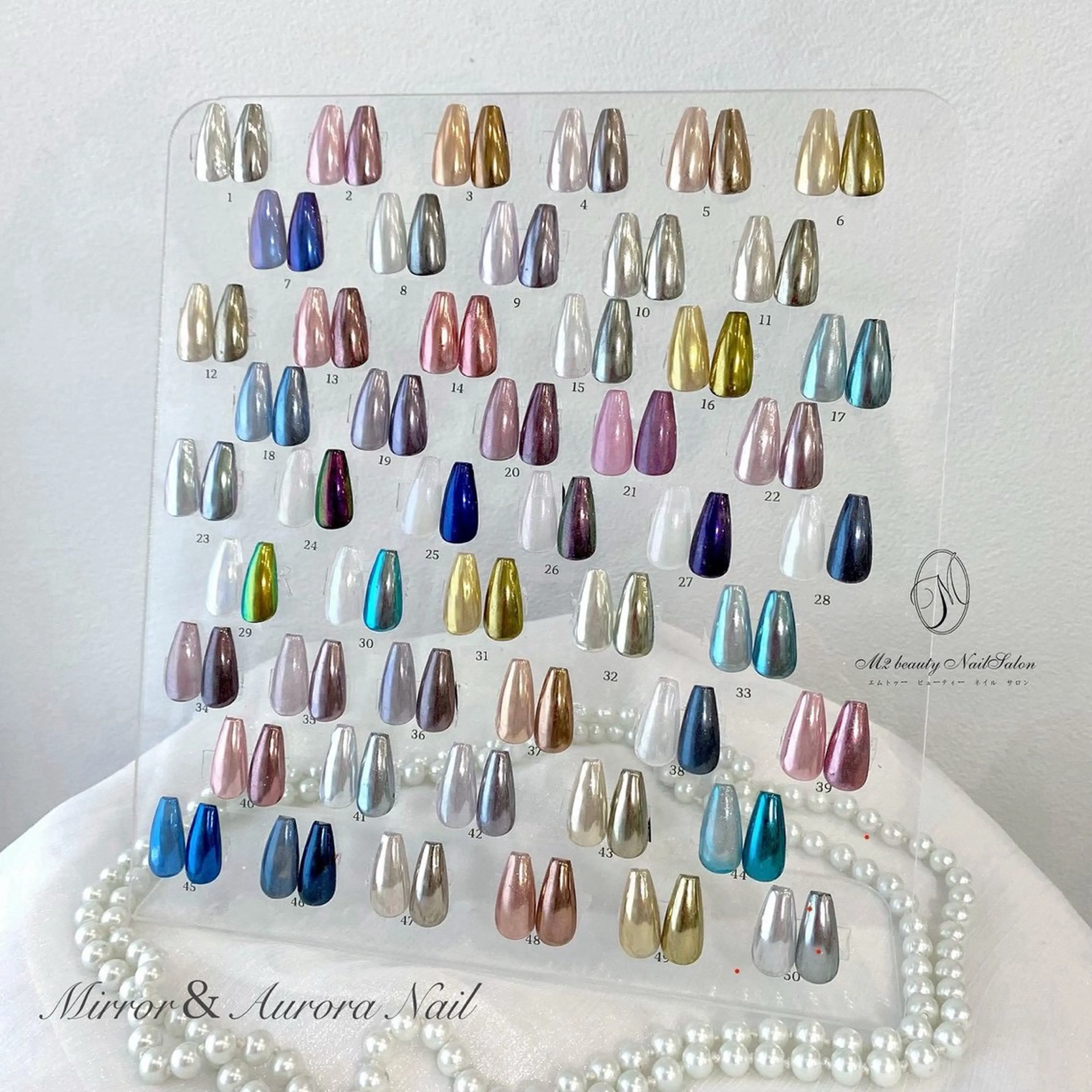 ネイル オーロラネイル ミラーネイル ハンドネイル M2beauty Renaのネイルデザイン