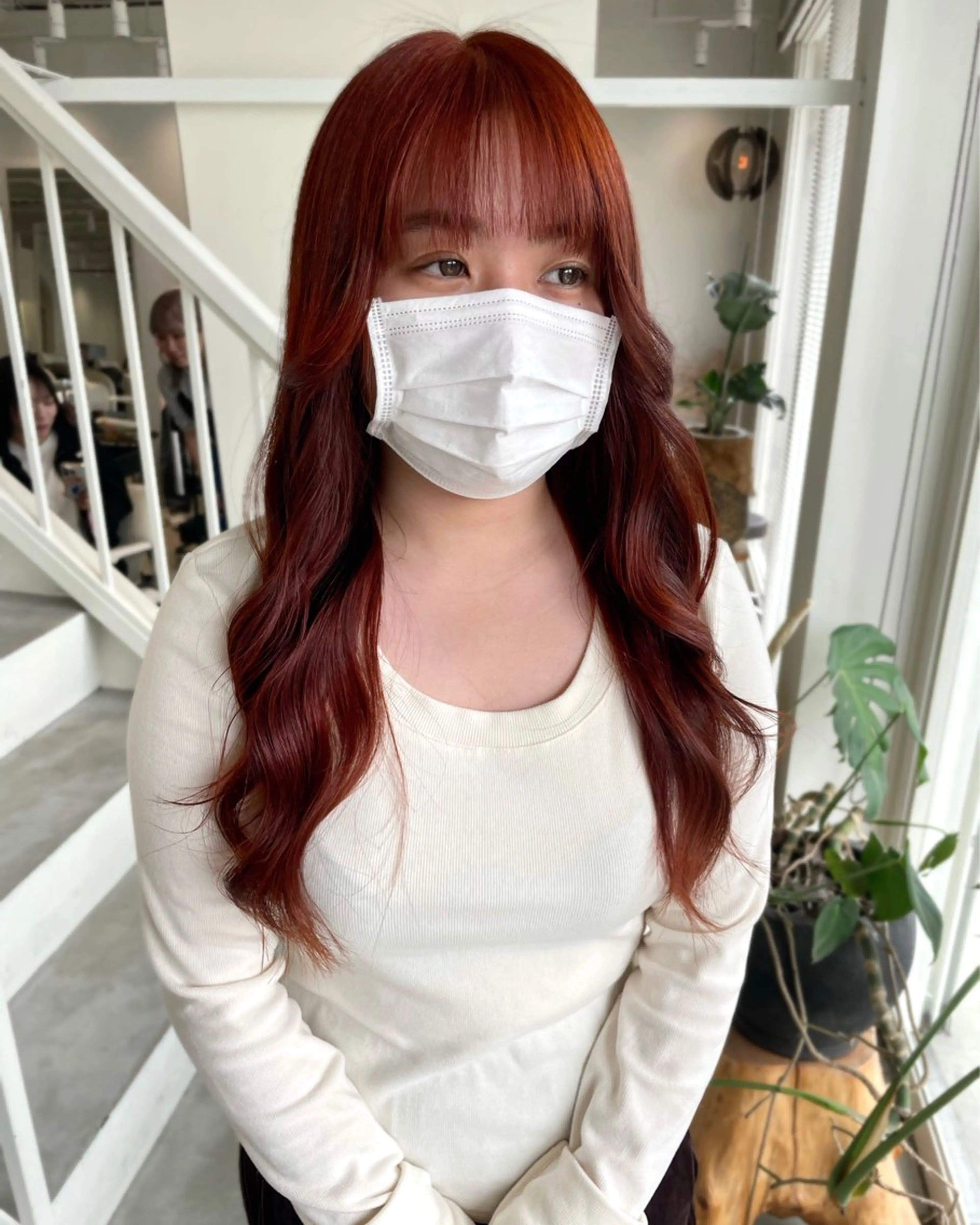 ロング カラー カット ヘアカラー 林 千聖のヘアスタイル