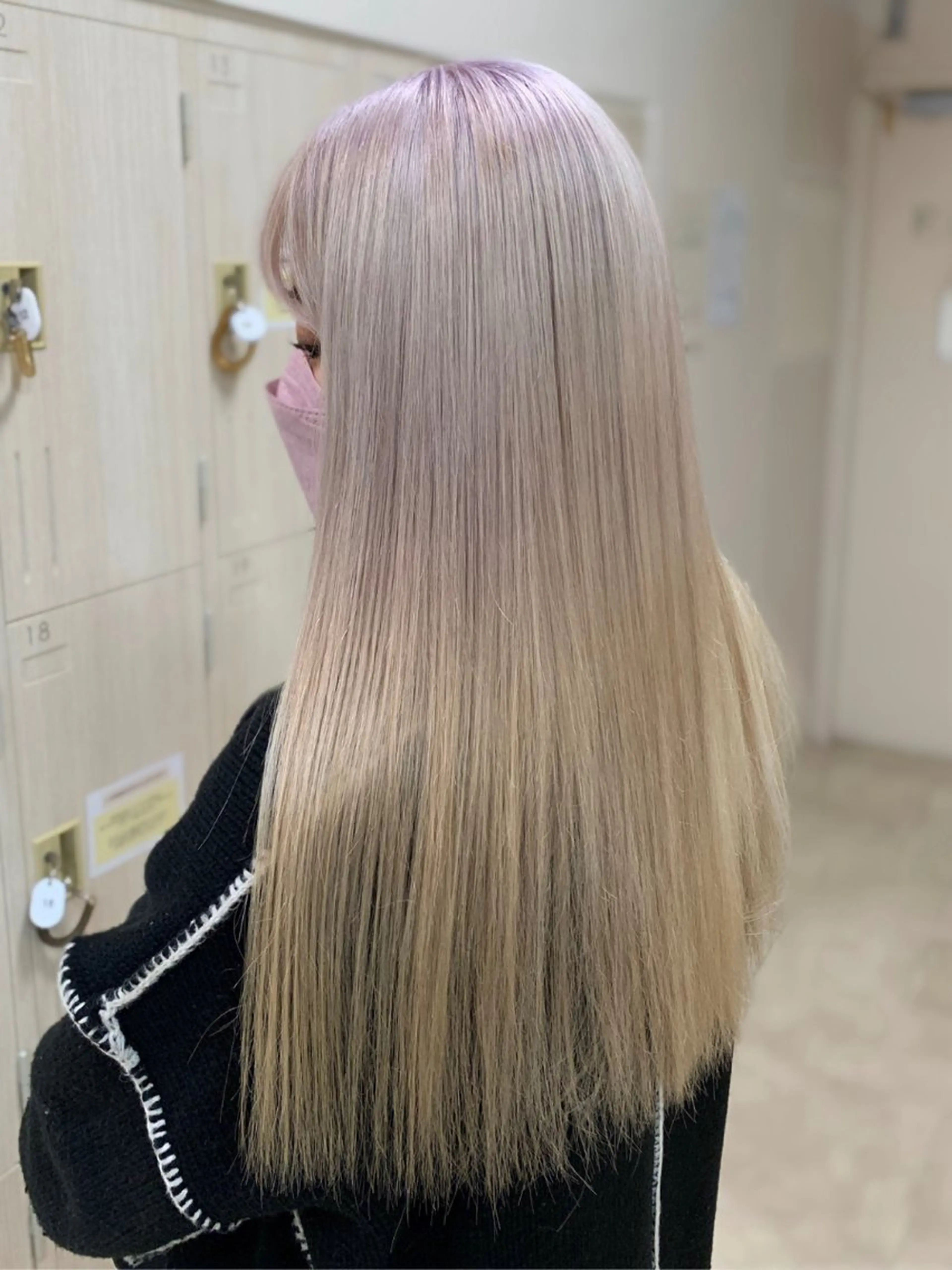 セミロング カラー バレイヤージュ ベージュカラー ブリーチ ブロンド ケアブリーチ カット ヘアカラー トリートメント 銀座/ハイライト特化 🌿ブリーチ/片山のヘアスタイル