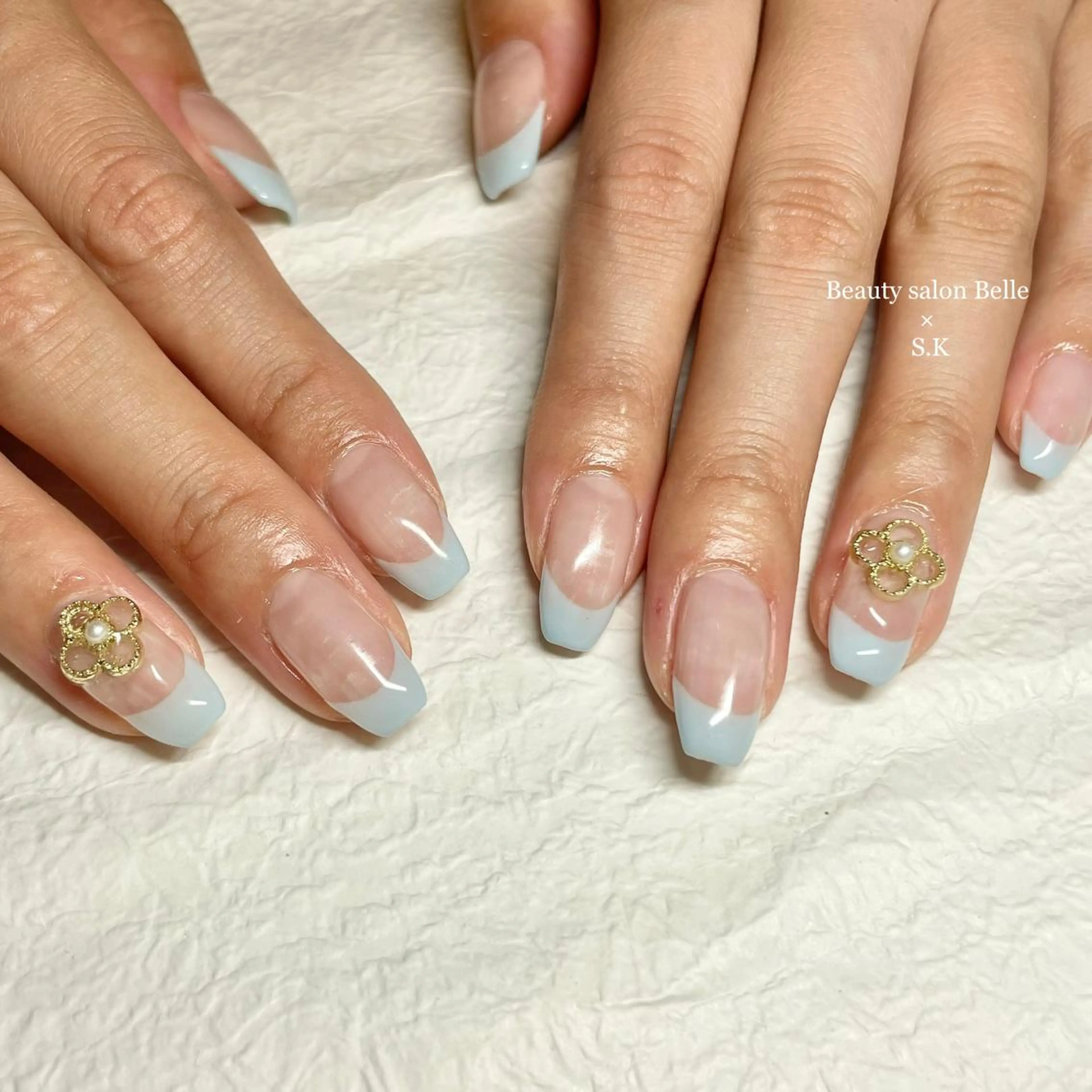 セミロング ネイル フレンチネイル ラヴィアンローズ所属・S. kurumiのネイルデザイン