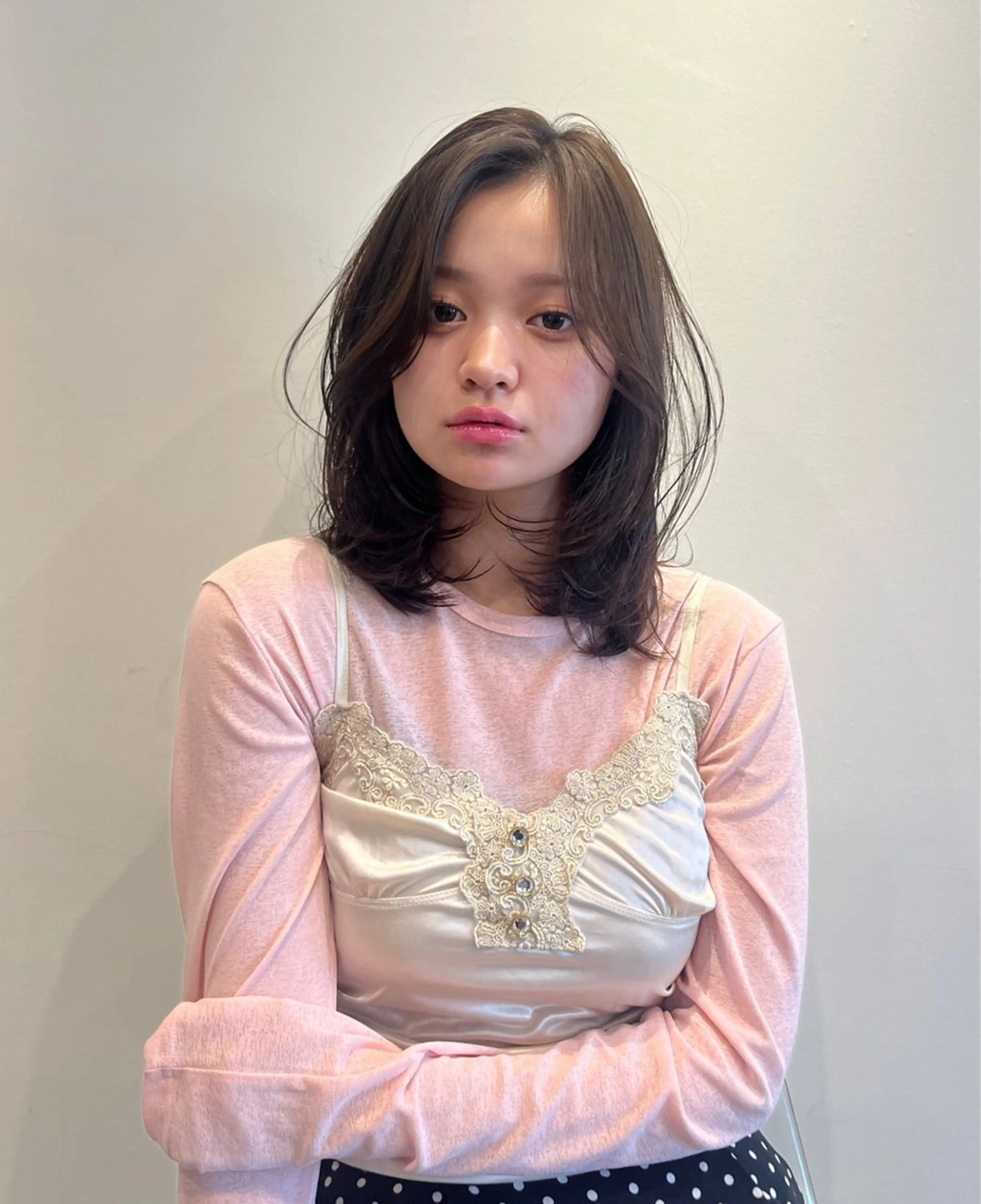 ミディアム レイヤーカット 髪質改善・水素カラー ARIA(ému)のヘアスタイル