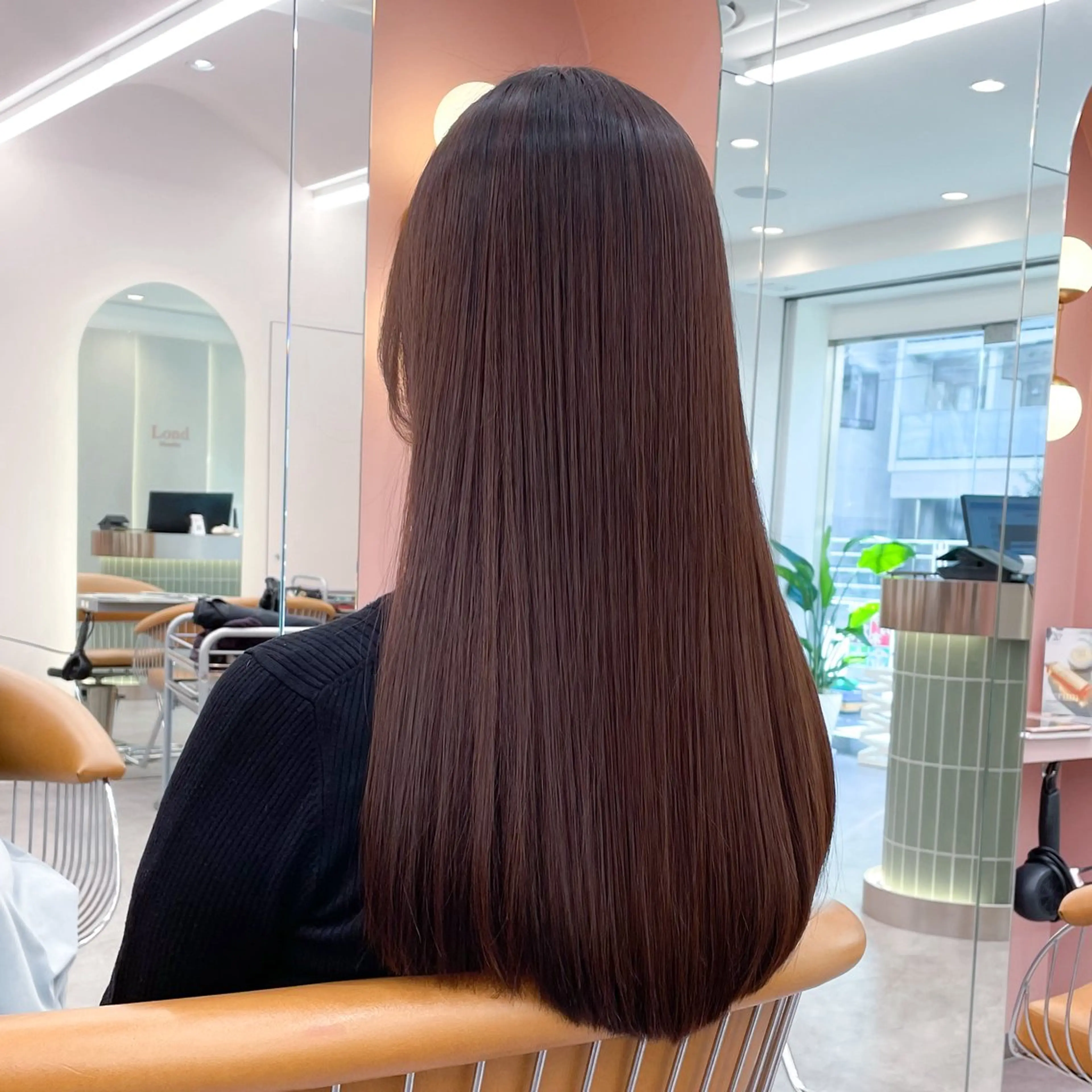 ロング カット 縮毛矯正 トリートメント ストンボブ/レイヤー 艶カラー💎ヒデジのヘアスタイル