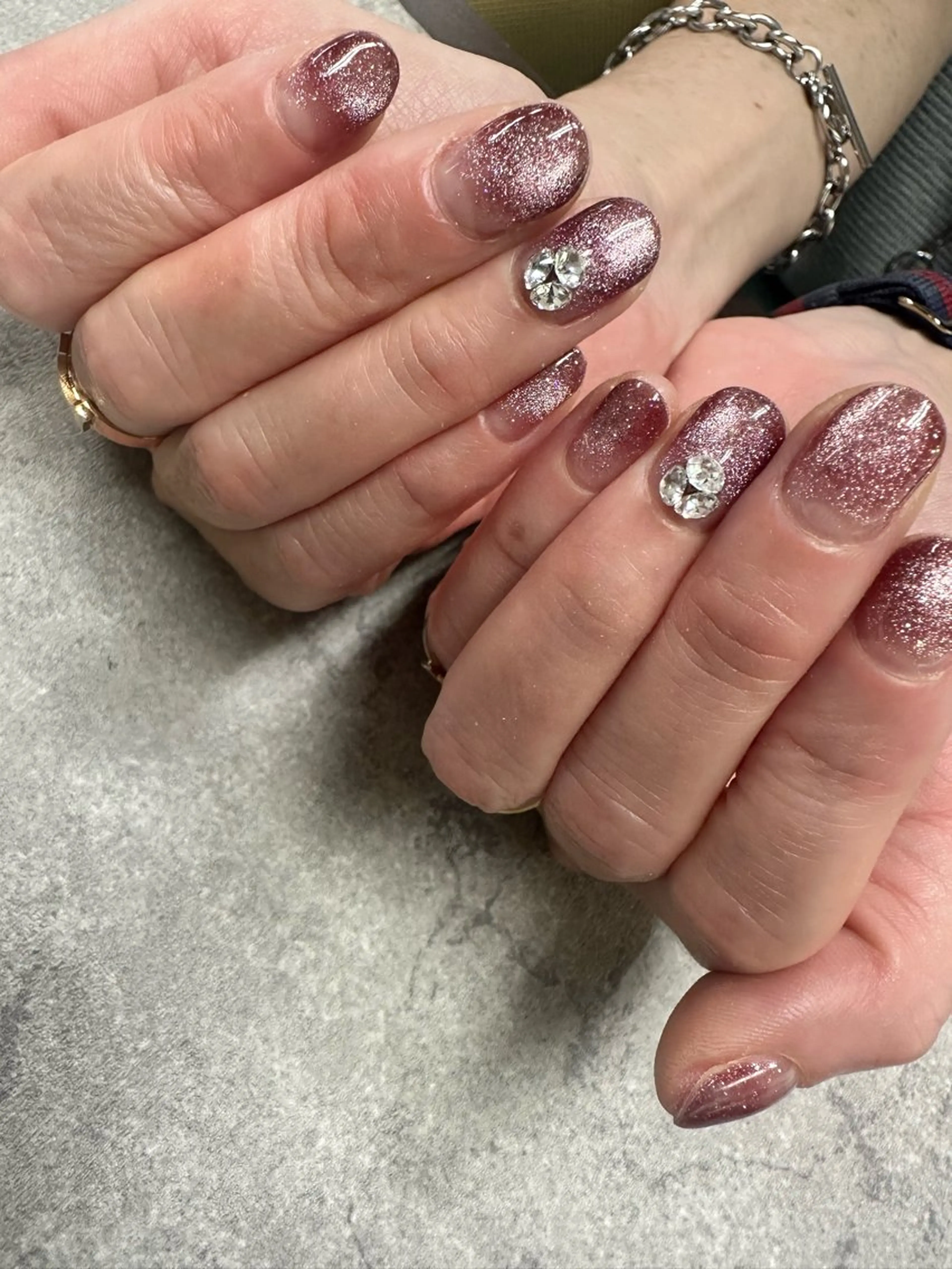 ネイル グラデーション マグネットネイル ストーンネイル ハンドネイル .N YUKIのネイルデザイン