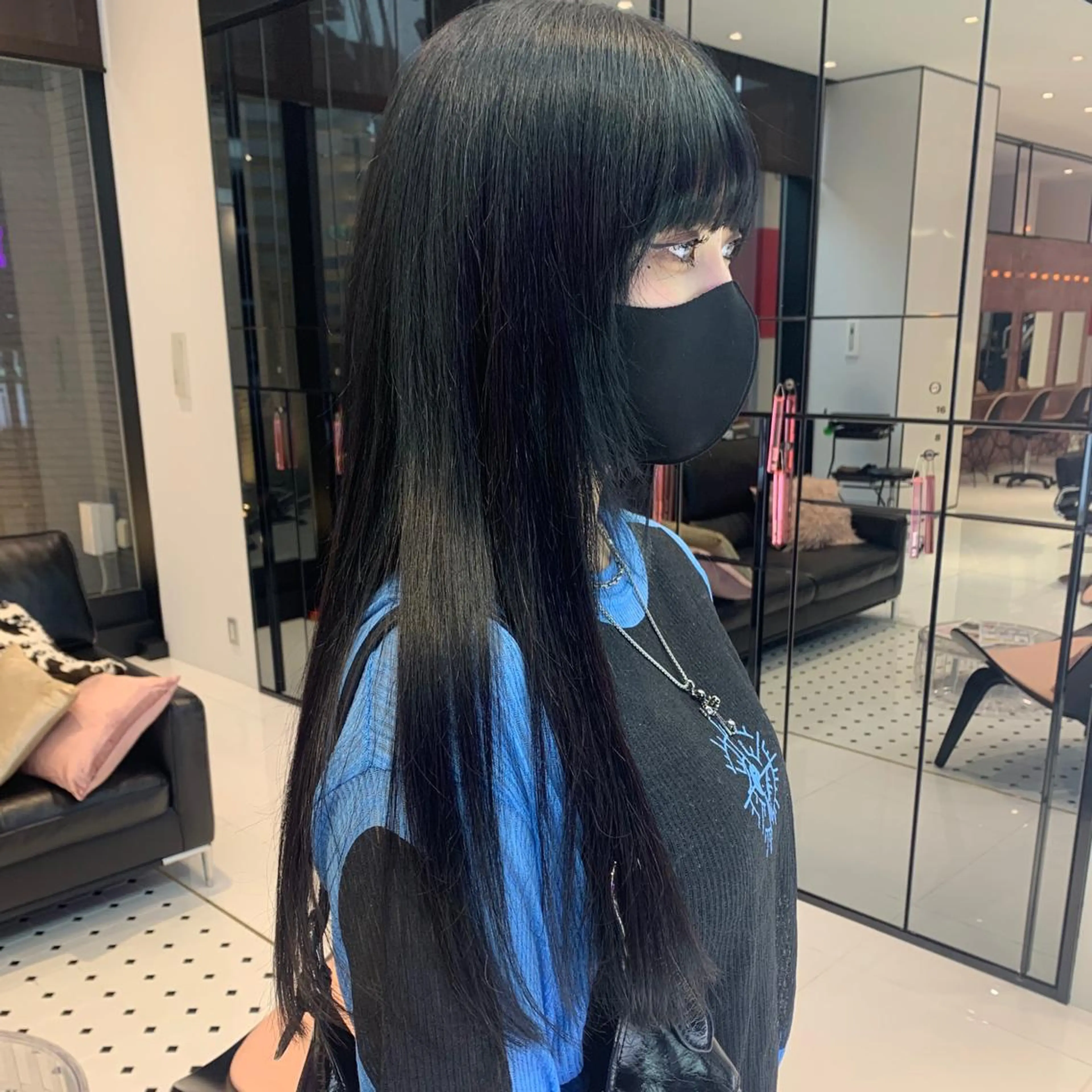 ロング シールエクステ エクステ ハッシュカット/ハイ トーン/MANAMIのヘアスタイル