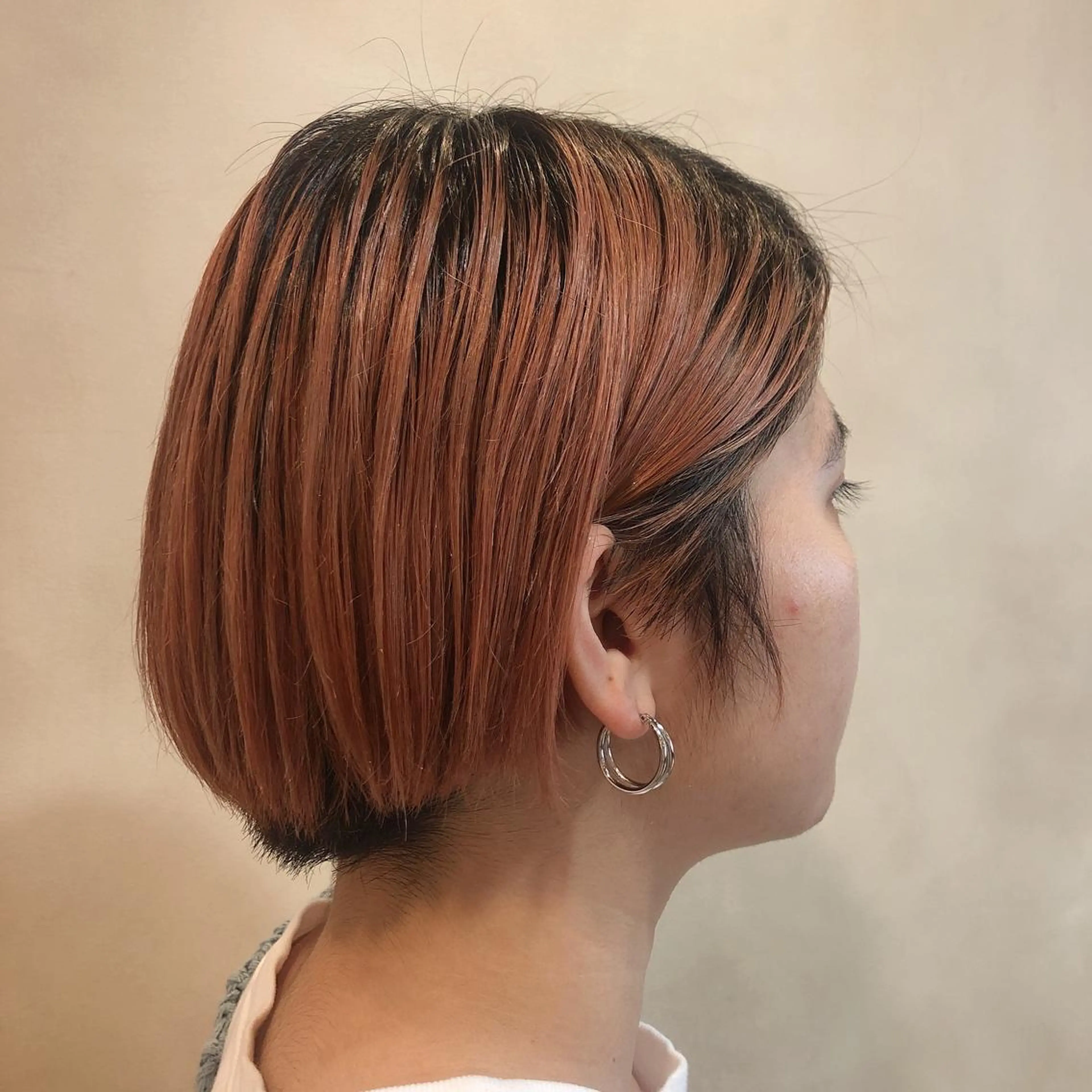 カラー ベージュカラー ブリーチ オレンジ オレンジベージュ ショート/パーマ/ カラー/FUKOのヘアスタイル