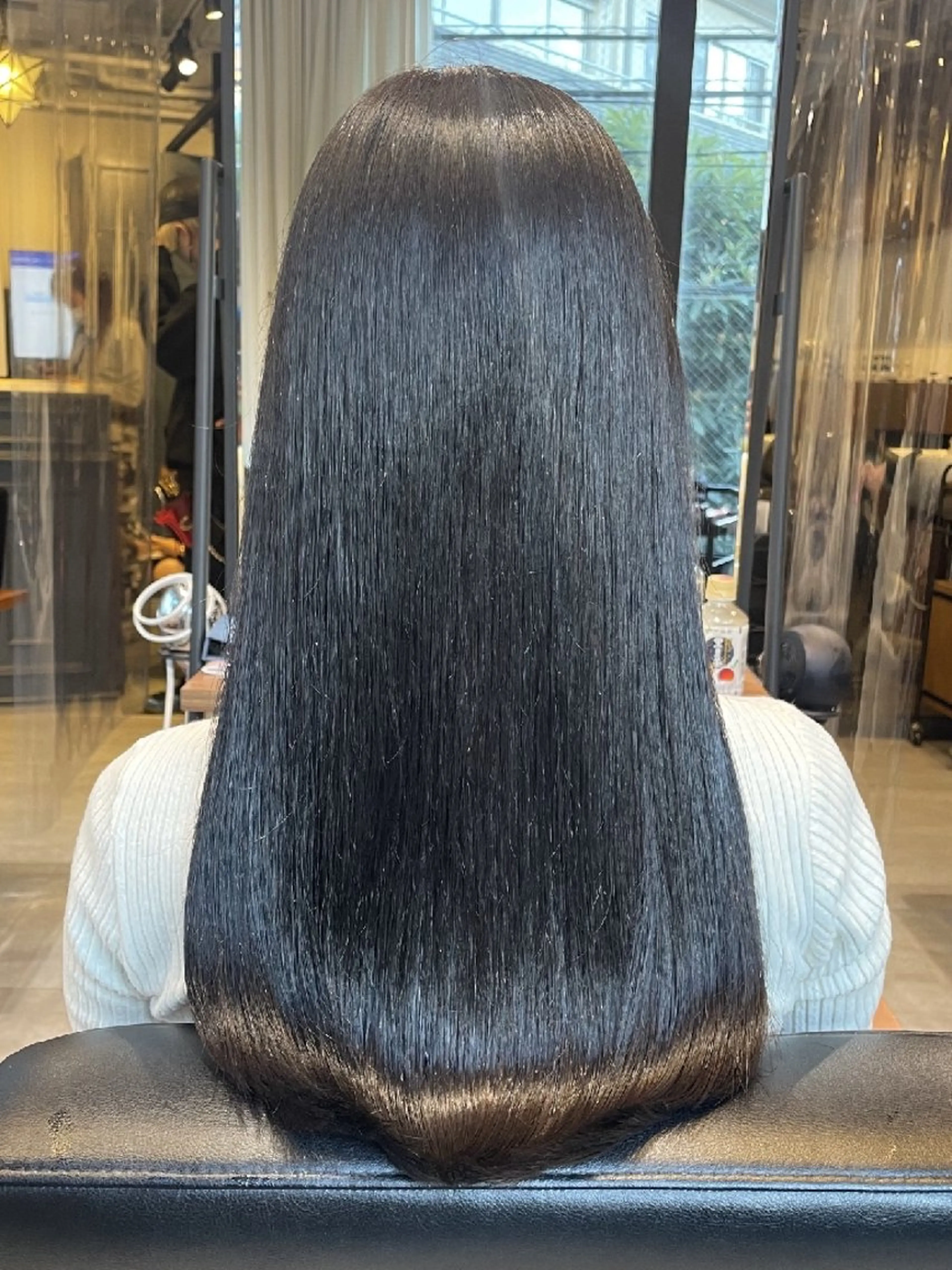 ロング カラー 黒髪 ヘアカラー アイブロウ/艶カラー ‪/yune🍒のヘアスタイル