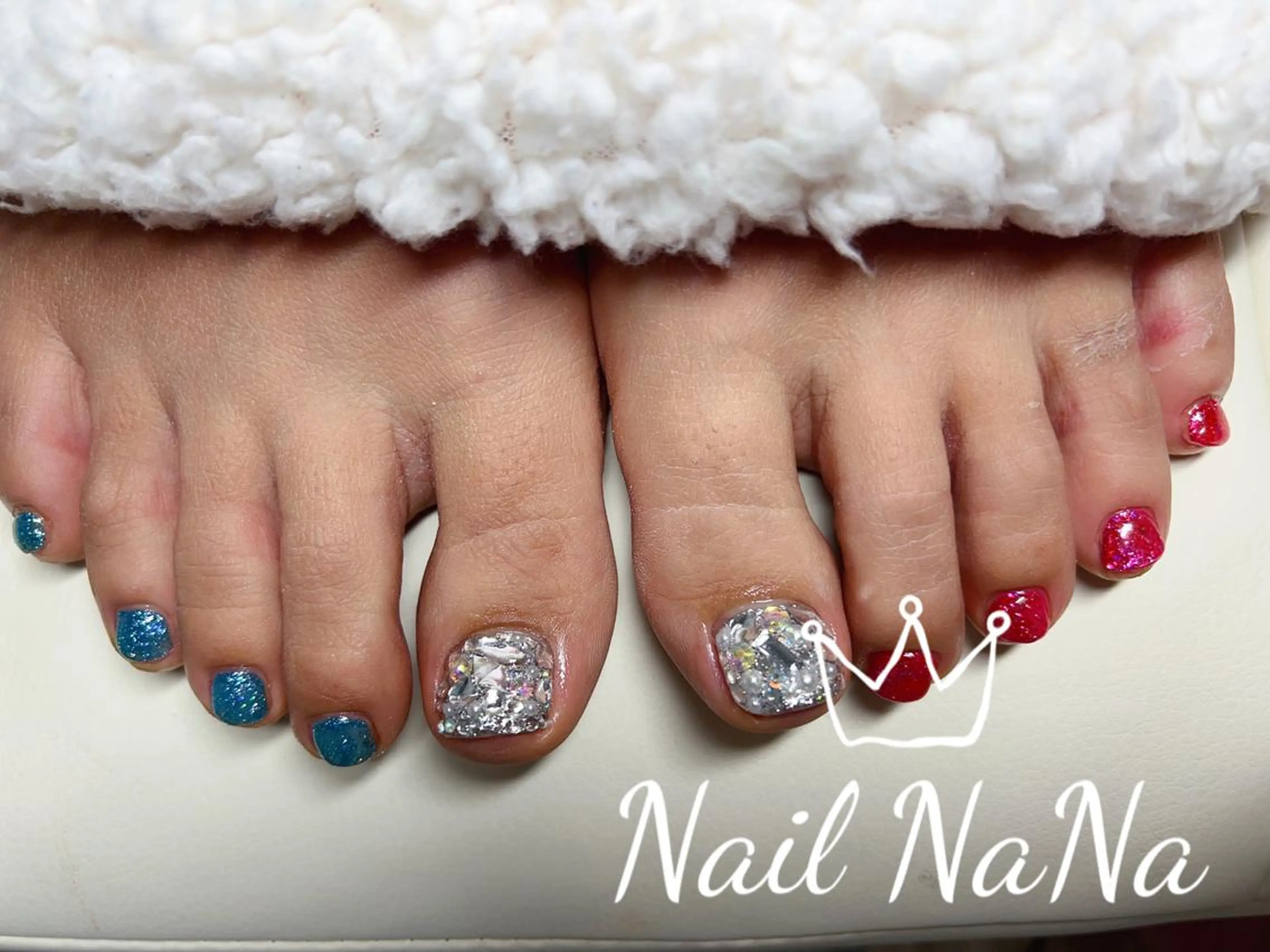 ショート カラー ネイル フットネイル Nail NaNaのネイルデザイン