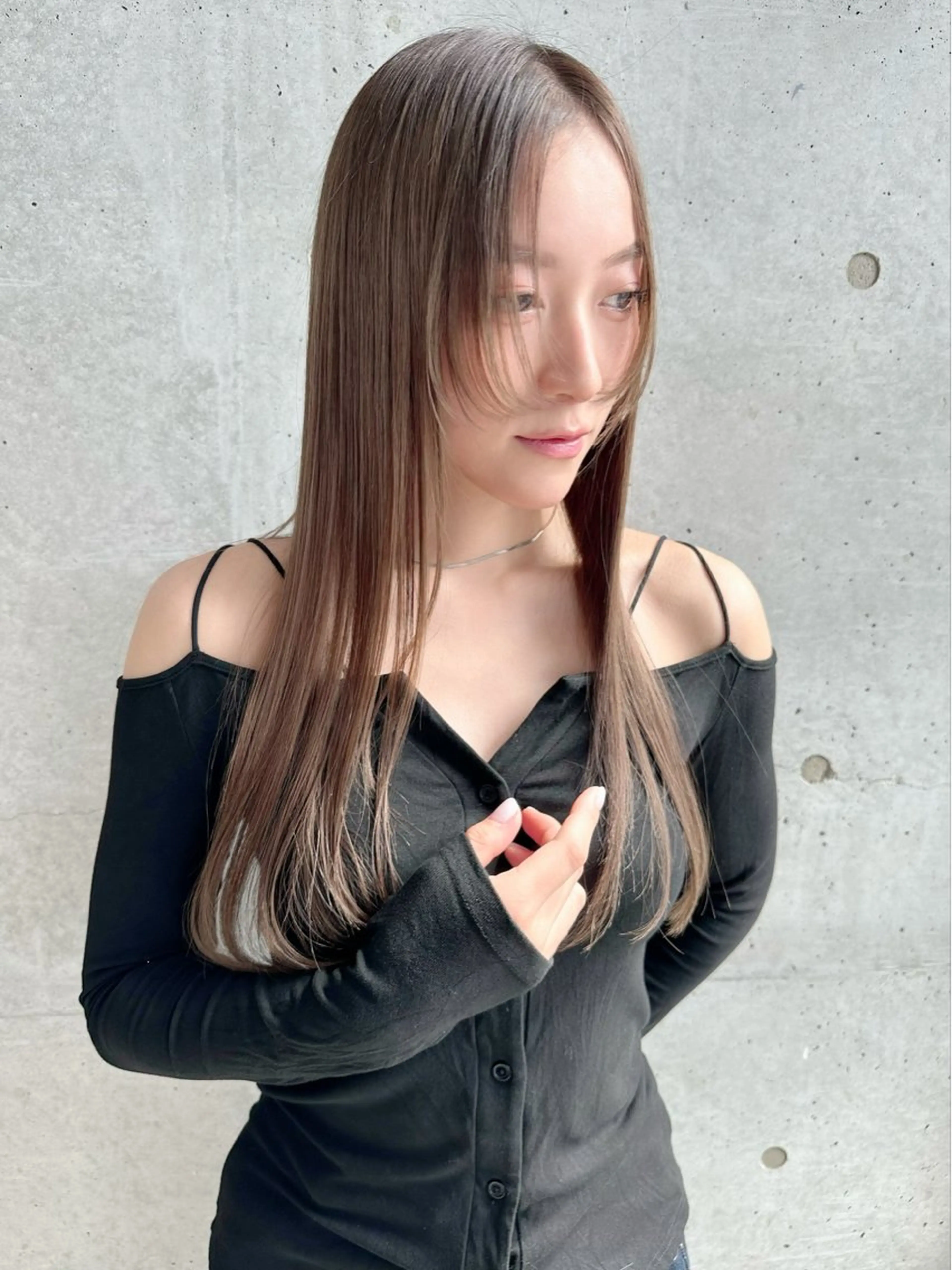 ロング カラー 姫カット 韓国ヘア🖤 YURINAのヘアスタイル