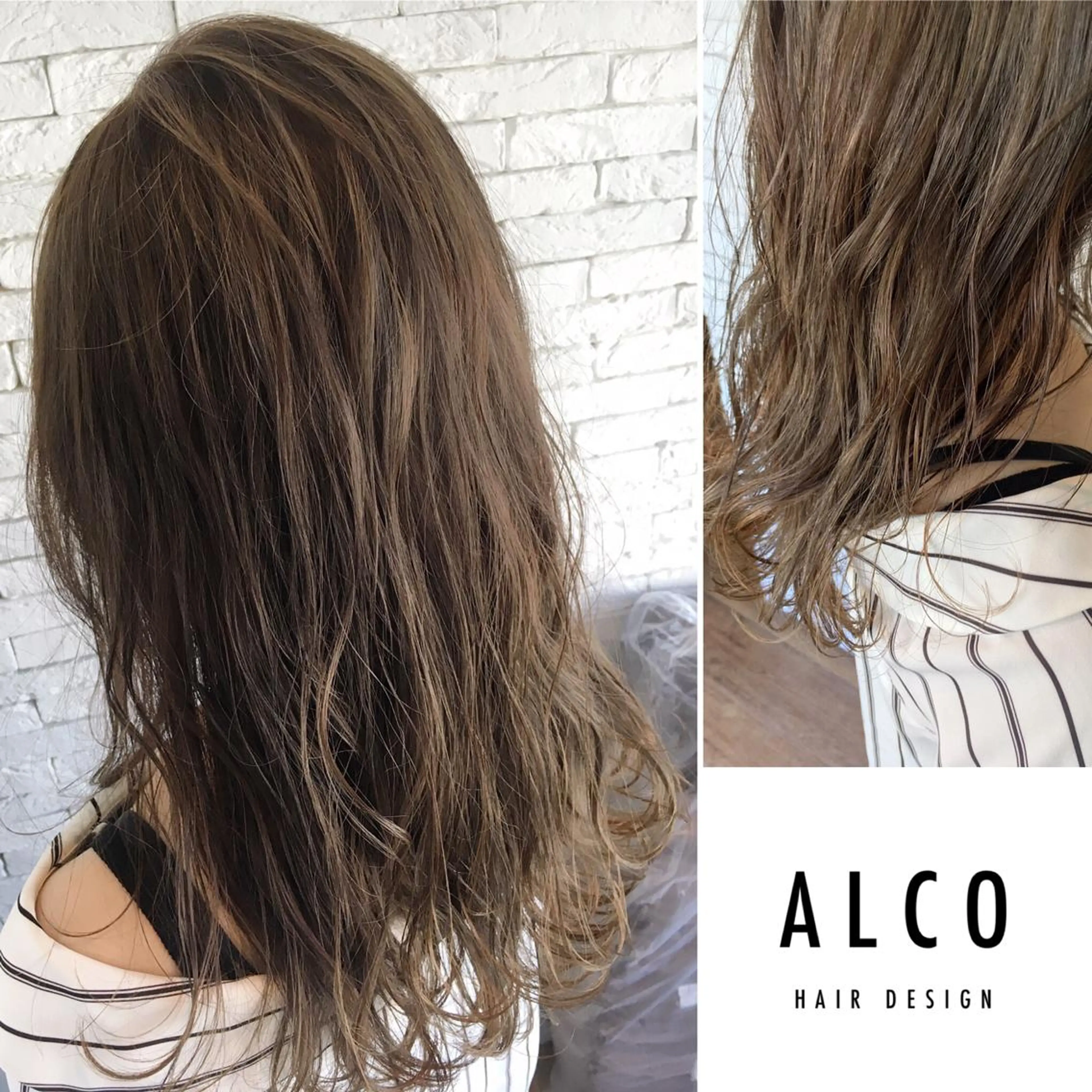 セミロング カラー ワタイショウタ 髪質改善✨眉毛サロンのヘアスタイル