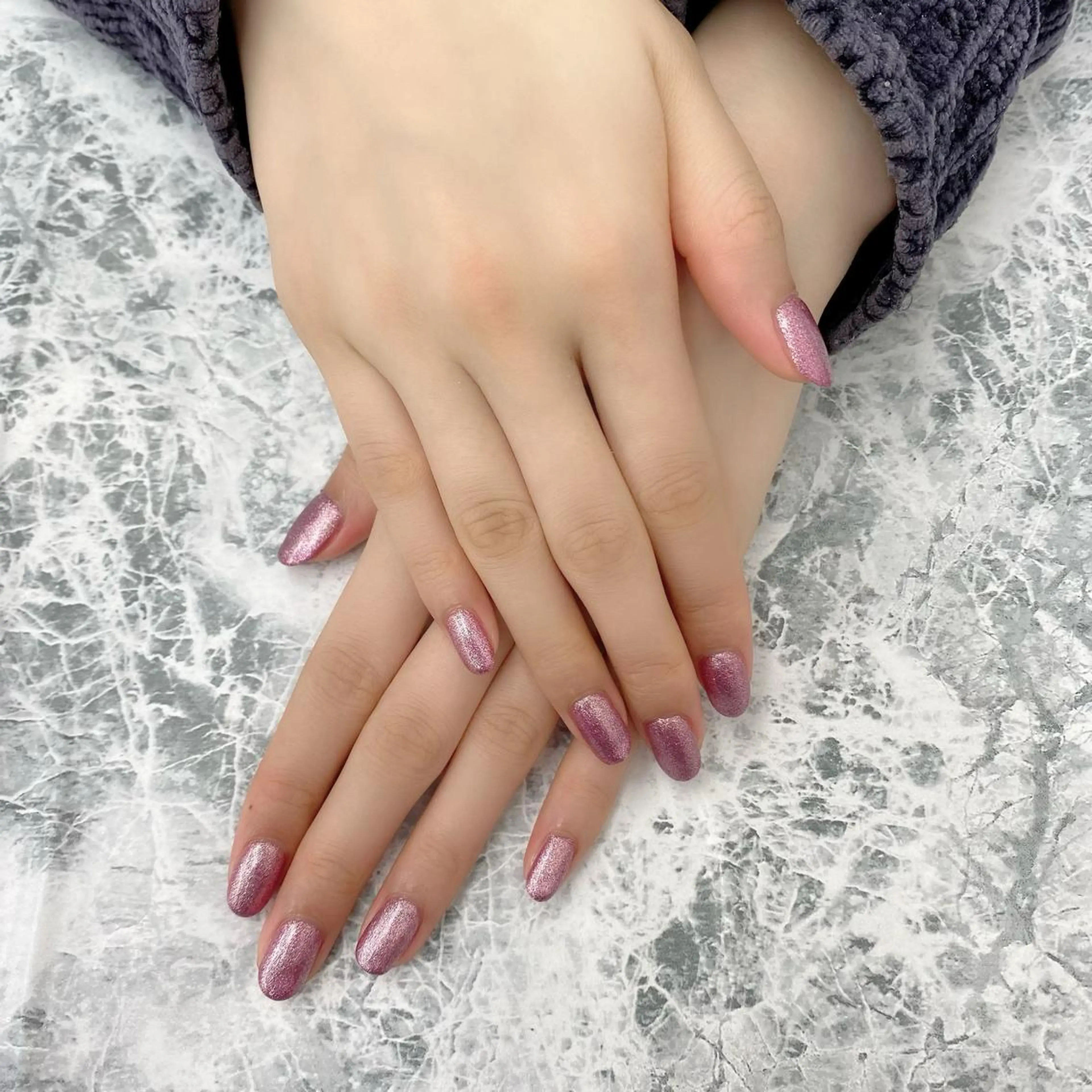 ネイル ラメ(グリッター) ピンク Can I Dressy  溝ノ口店所属・F. Neneのネイルデザイン