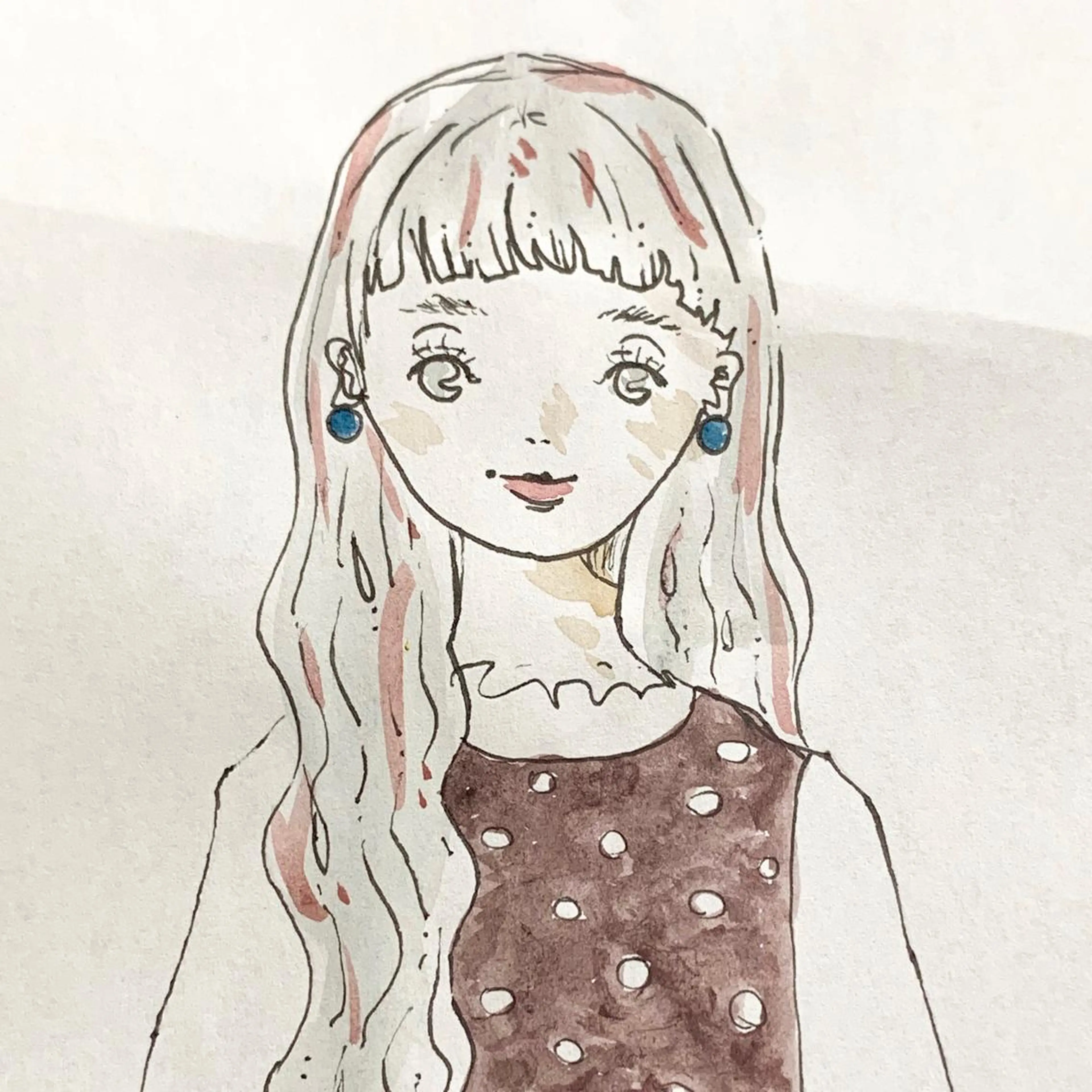 セミロング 佐藤 美咲のヘアスタイル