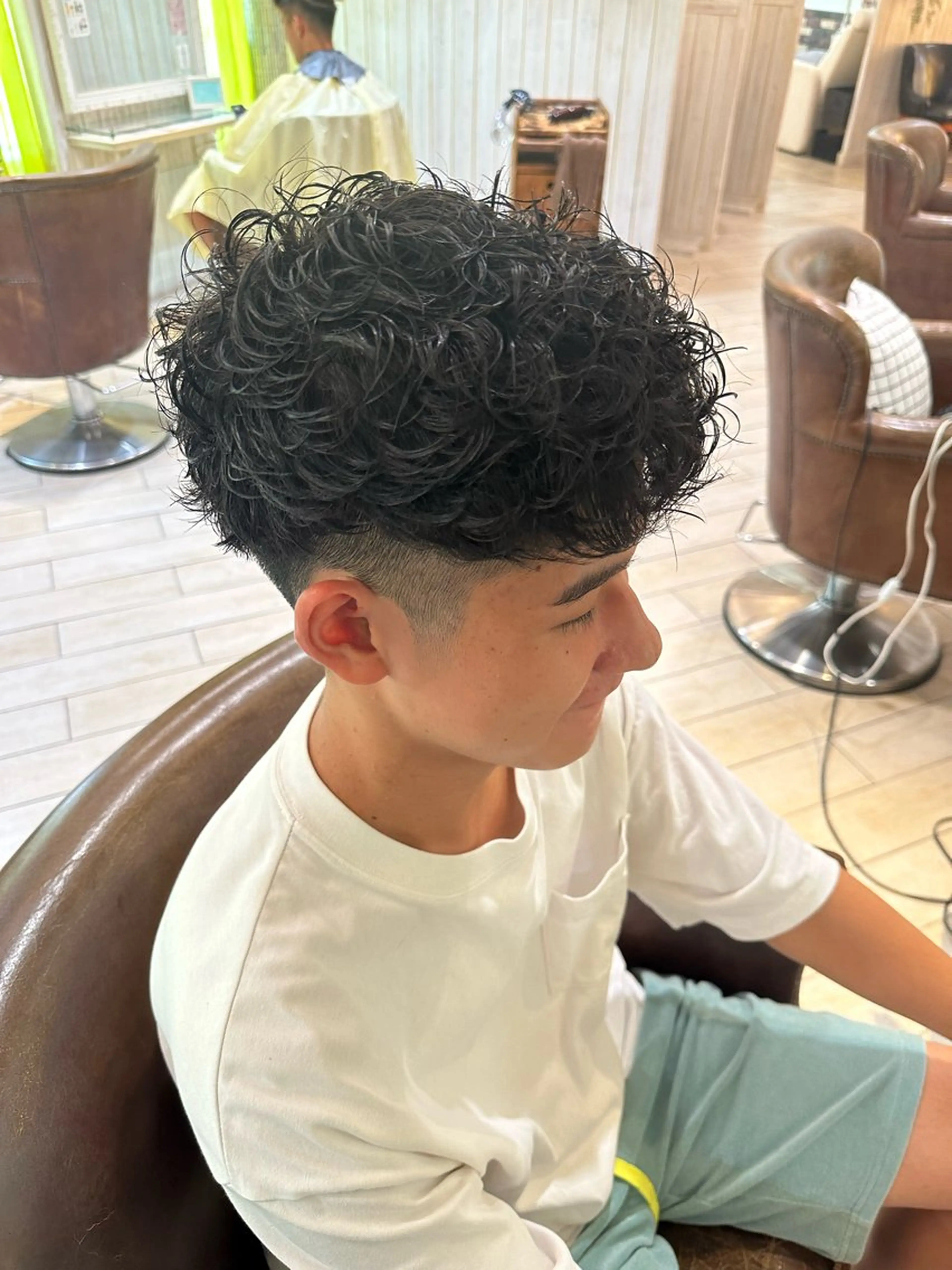 パーマ メンズ カット パーマ 増渕 駿介のヘアスタイル