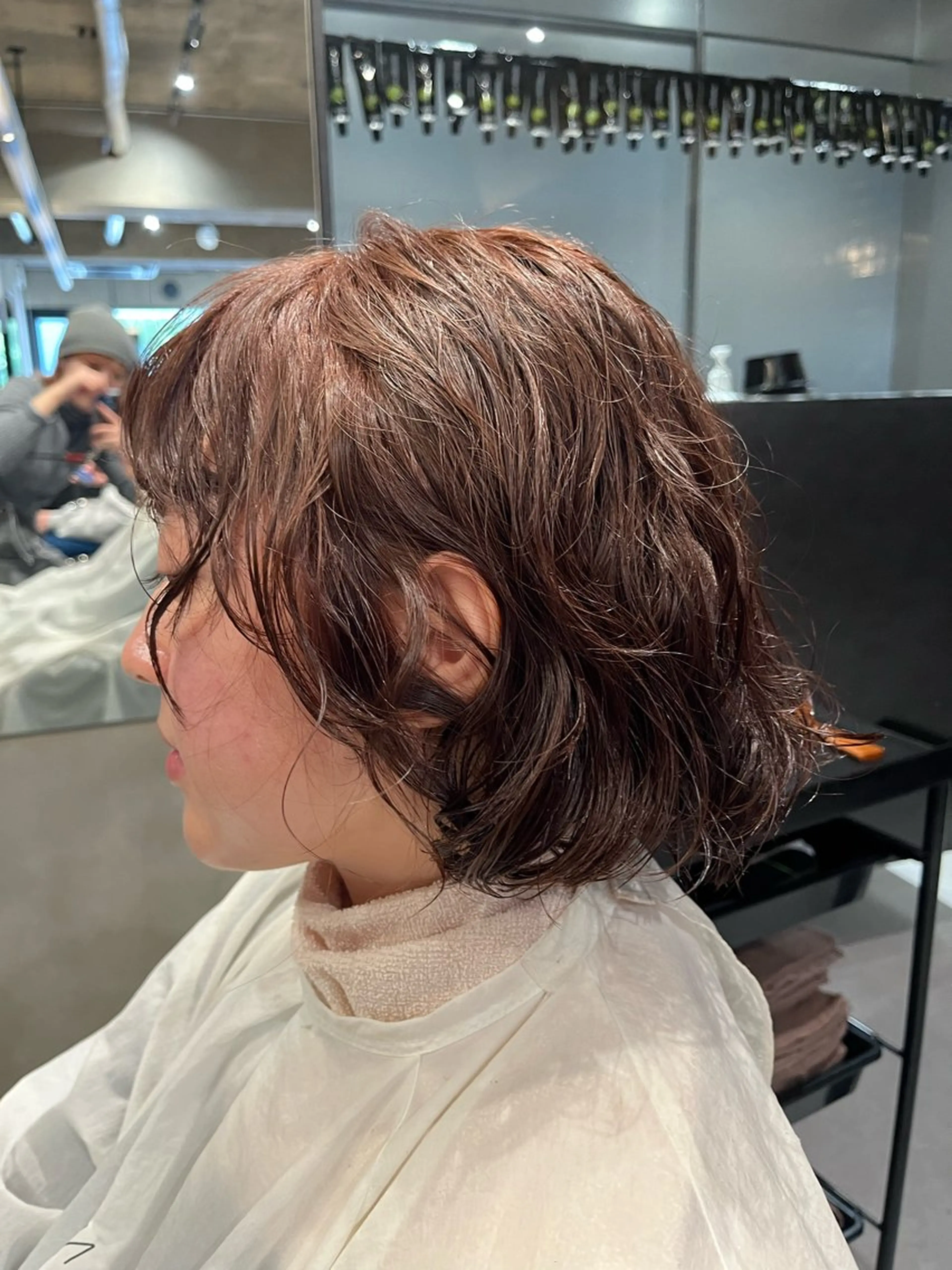 ミディアム パーマ 彩葉/ブリーチ/ カットモデル栄・伏見のヘアスタイル