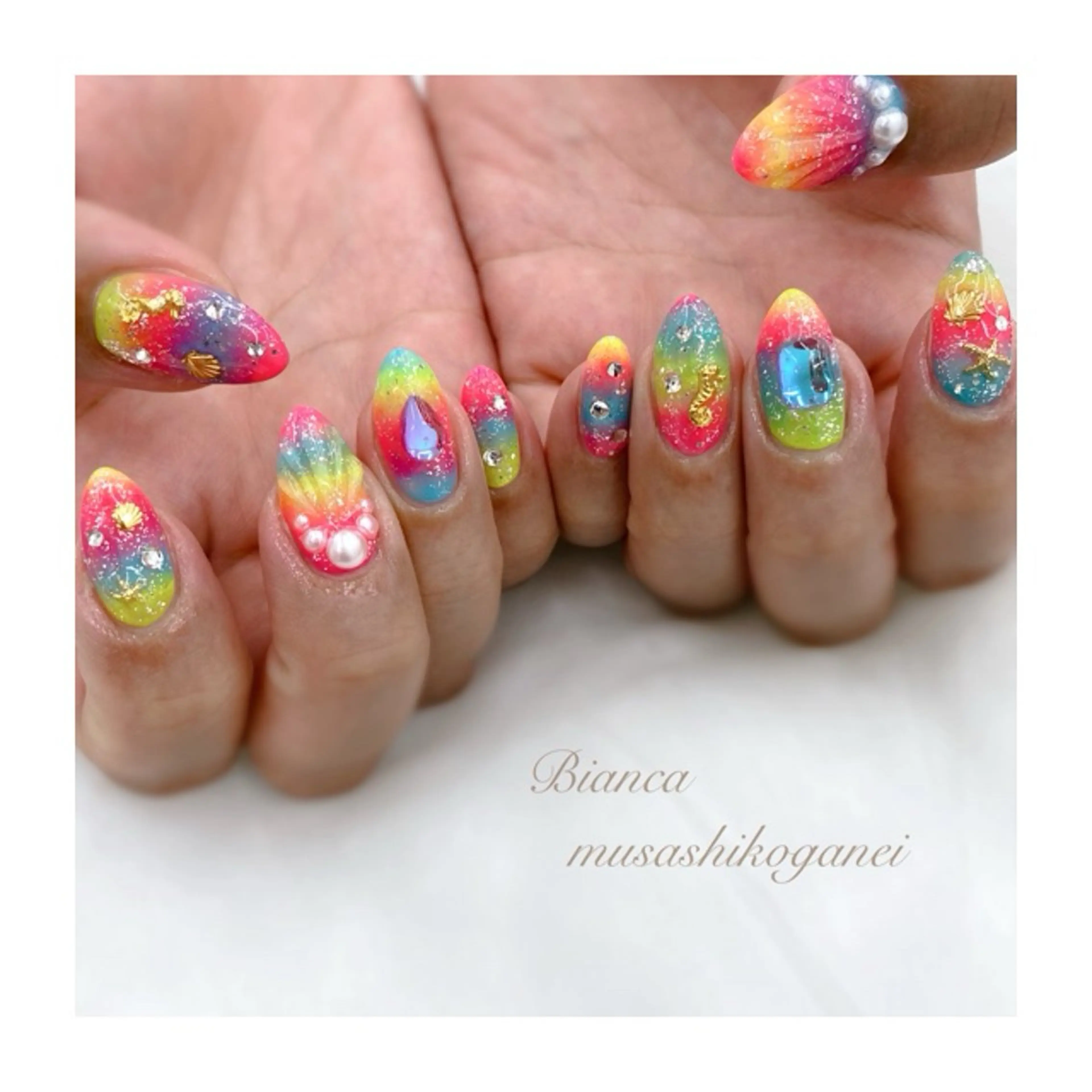 ネイル ハンドネイル Bianca 武蔵小金井　しぎはらのネイルデザイン