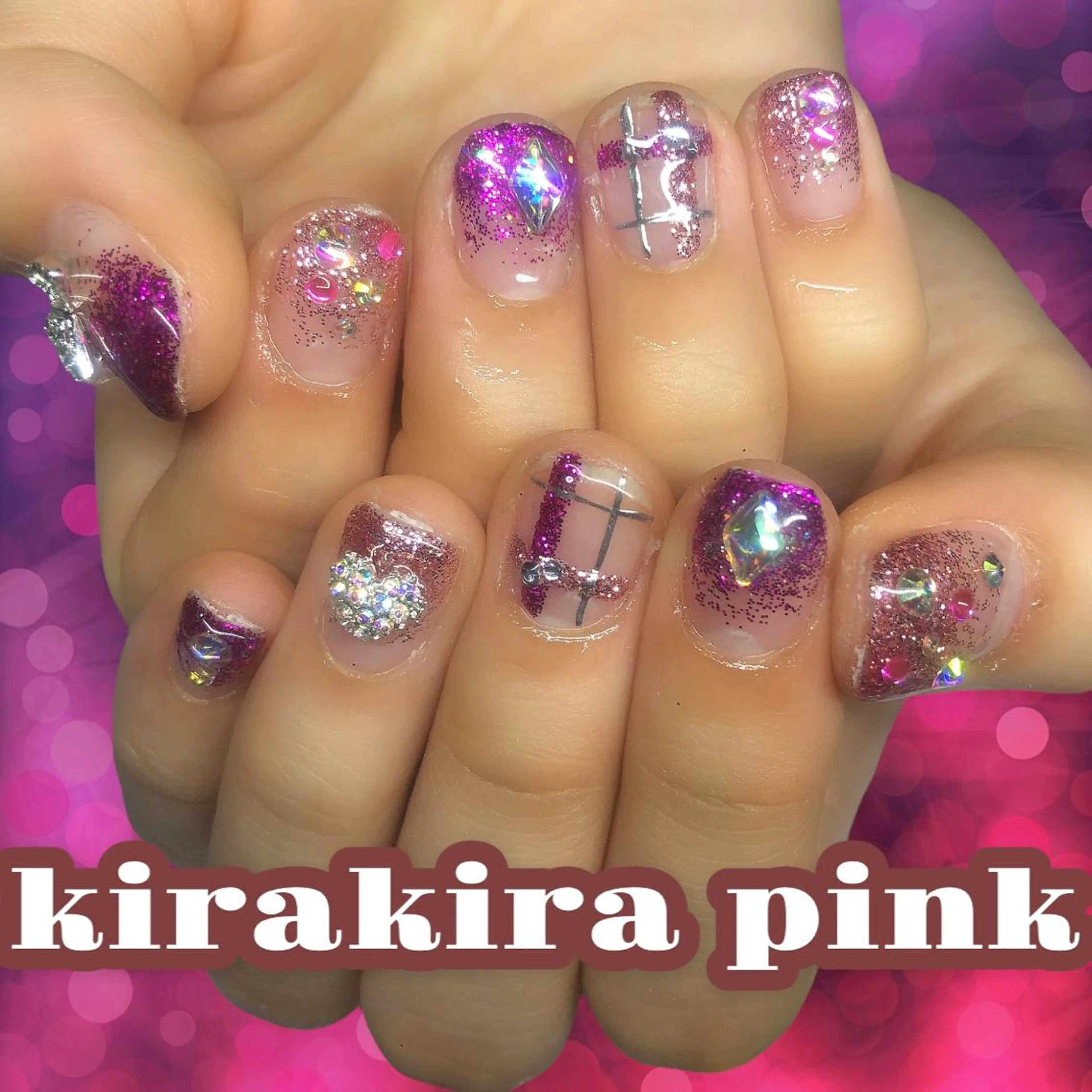ネイル キラキラネイル ピンク ハンドネイル 【Yappy🌈】 💖P-tanaのネイルデザイン