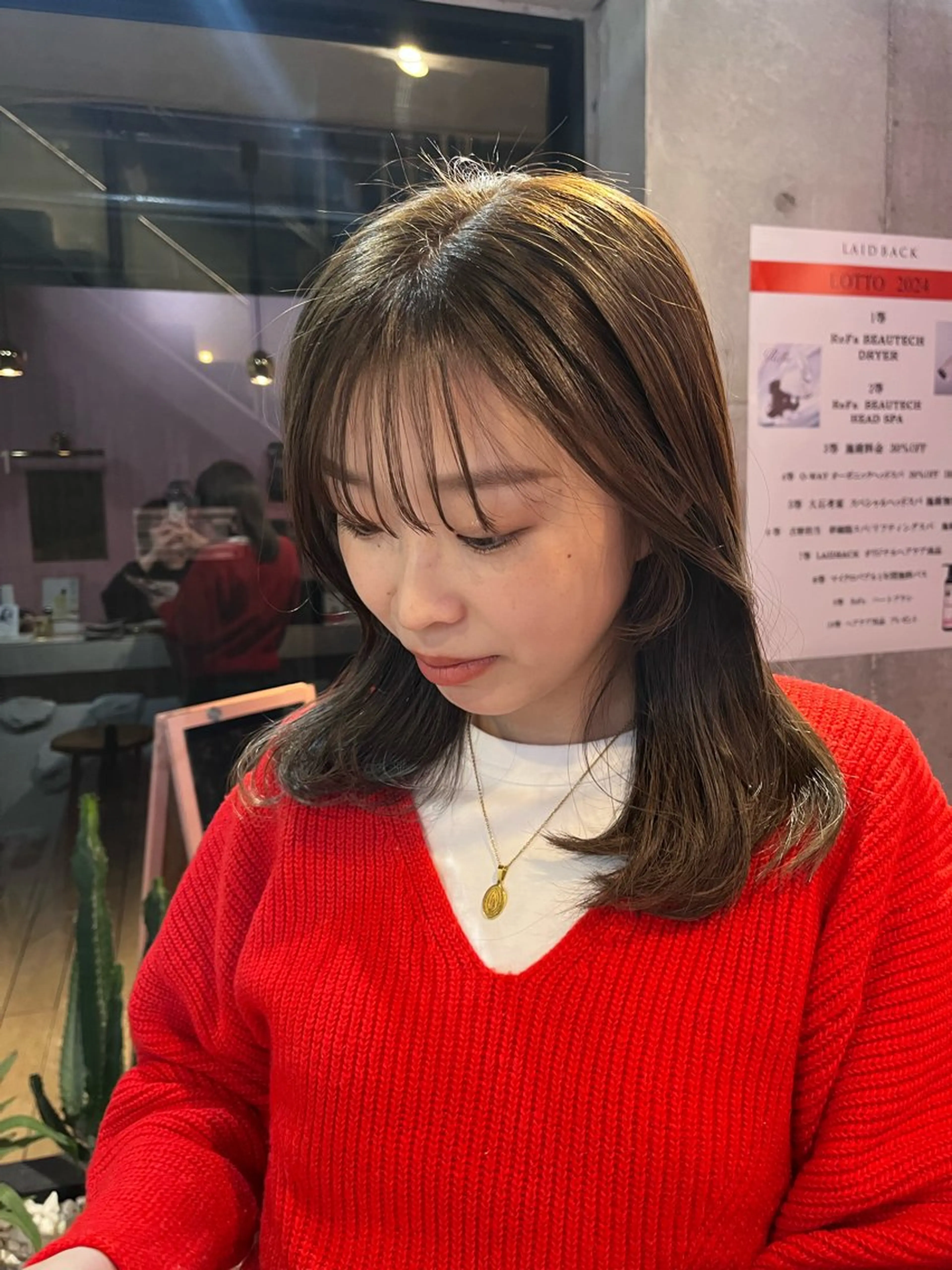 セミロング カラー 艶感透明感カラー🤍 hinaのヘアスタイル