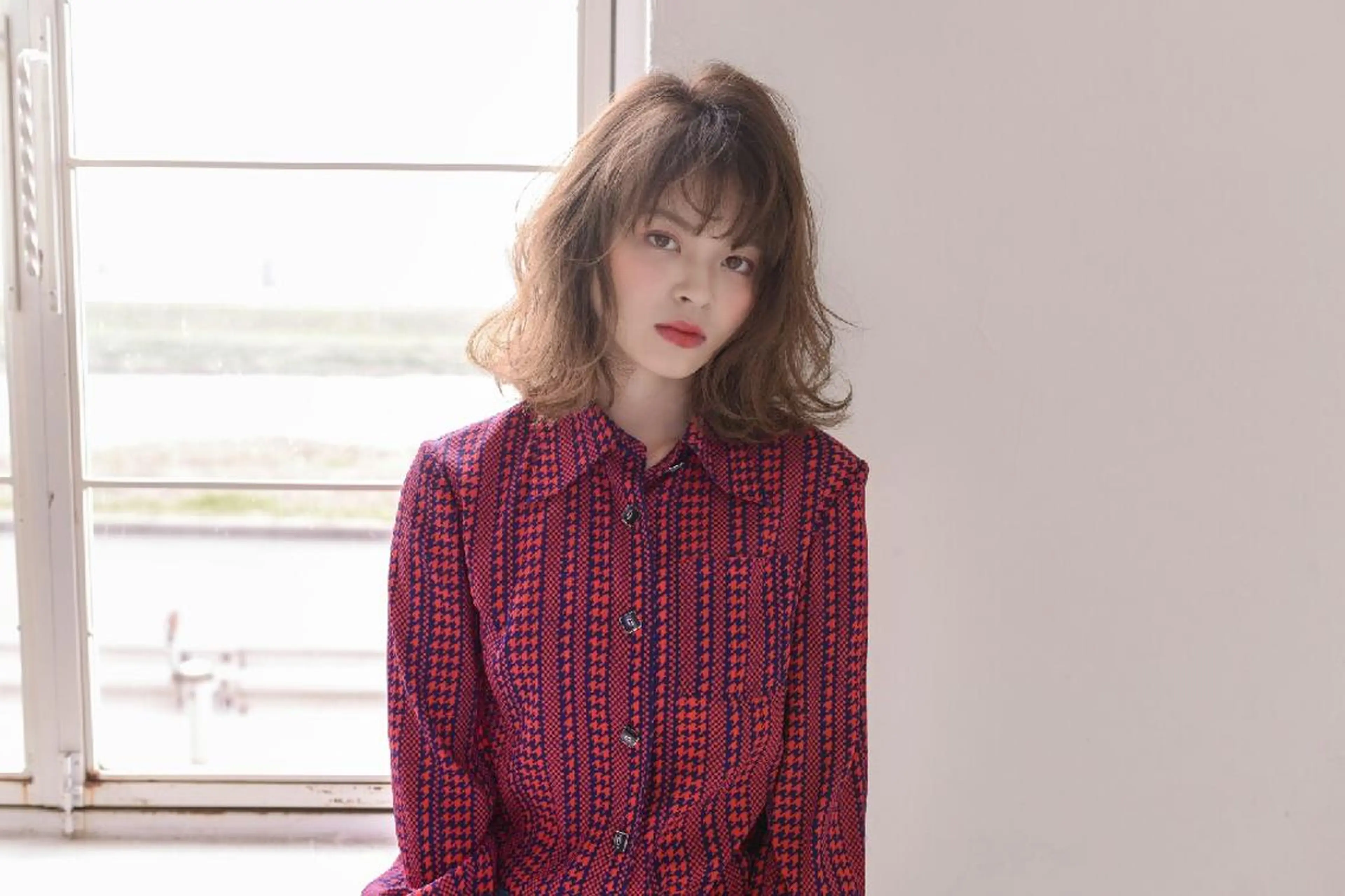 ミディアム カラー ヘアアレンジ belta 姫路山吹 カラーモデル募集のヘアスタイル