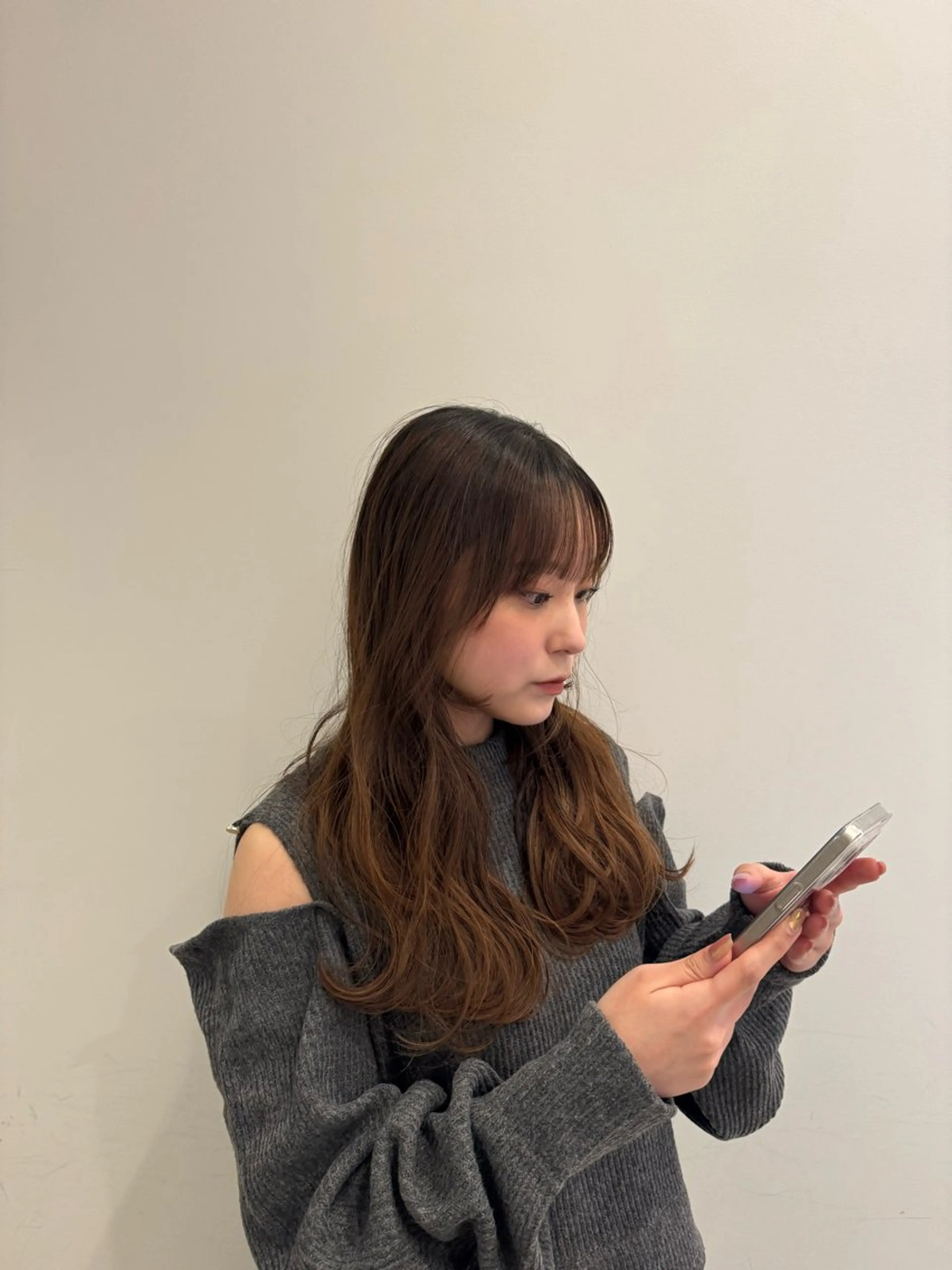 ロング ヘアアレンジ ベージュカラー/長岡 レイヤーカット/コウのヘアスタイル